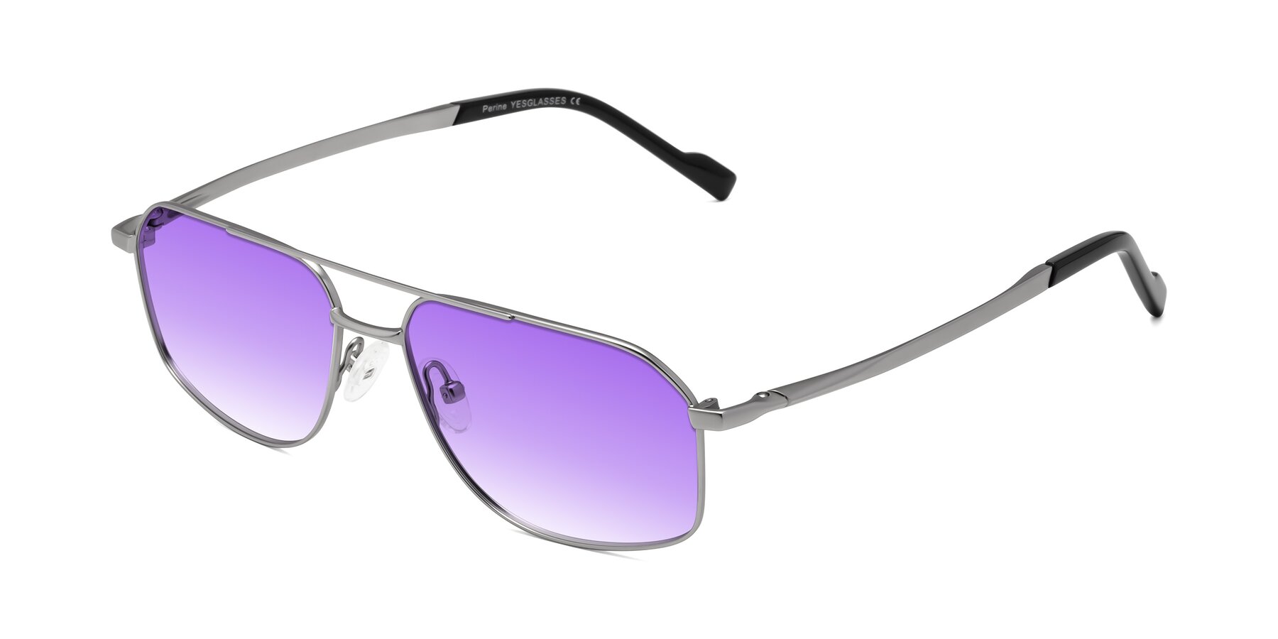 Angle of Perine in Silver with Purple Gradient Lenses