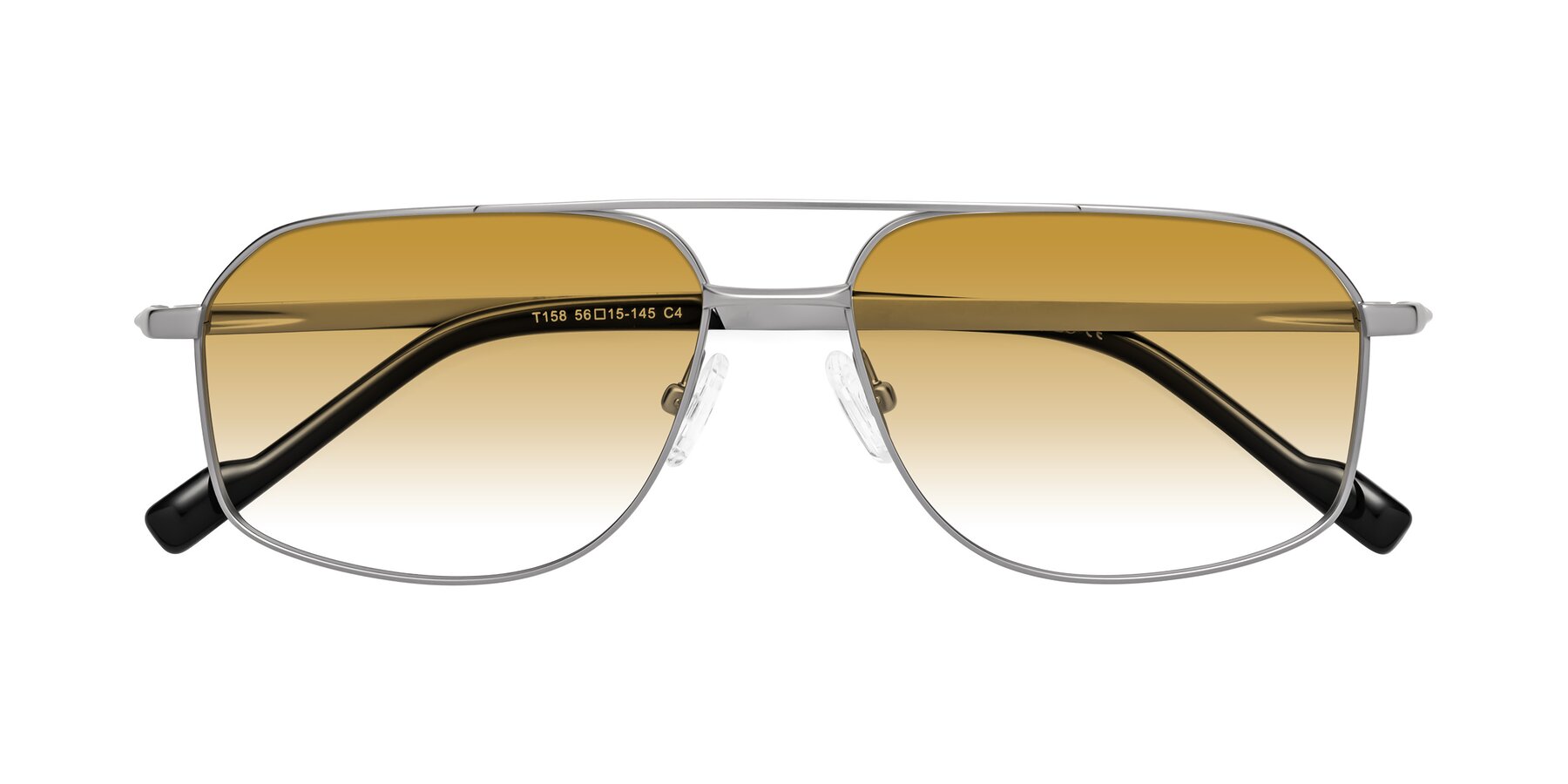 Folded Front of Perine in Silver with Champagne Gradient Lenses