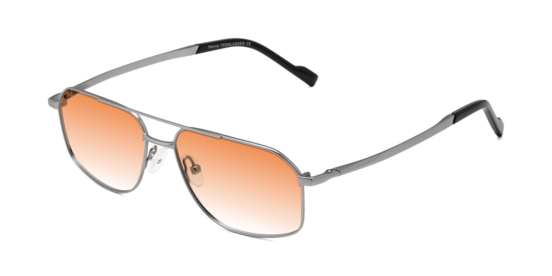 Angle of Perine in Silver with Orange Gradient Lenses