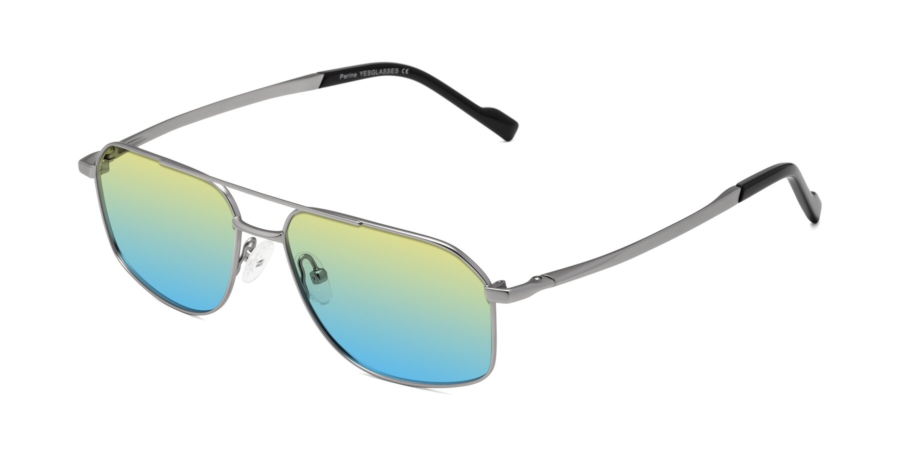 Angle of Perine in Silver with Yellow / Blue Gradient Lenses