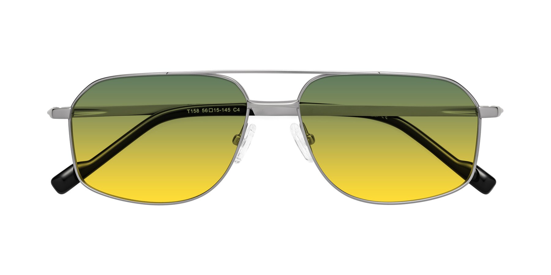 Folded Front of Perine in Silver with Green / Yellow Gradient Lenses