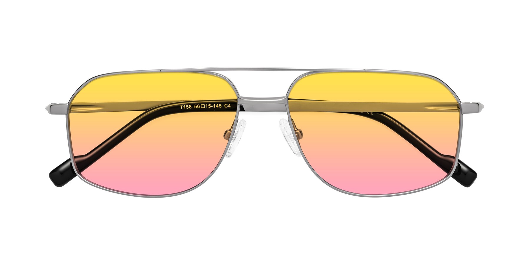 Folded Front of Perine in Silver with Yellow / Pink Gradient Lenses
