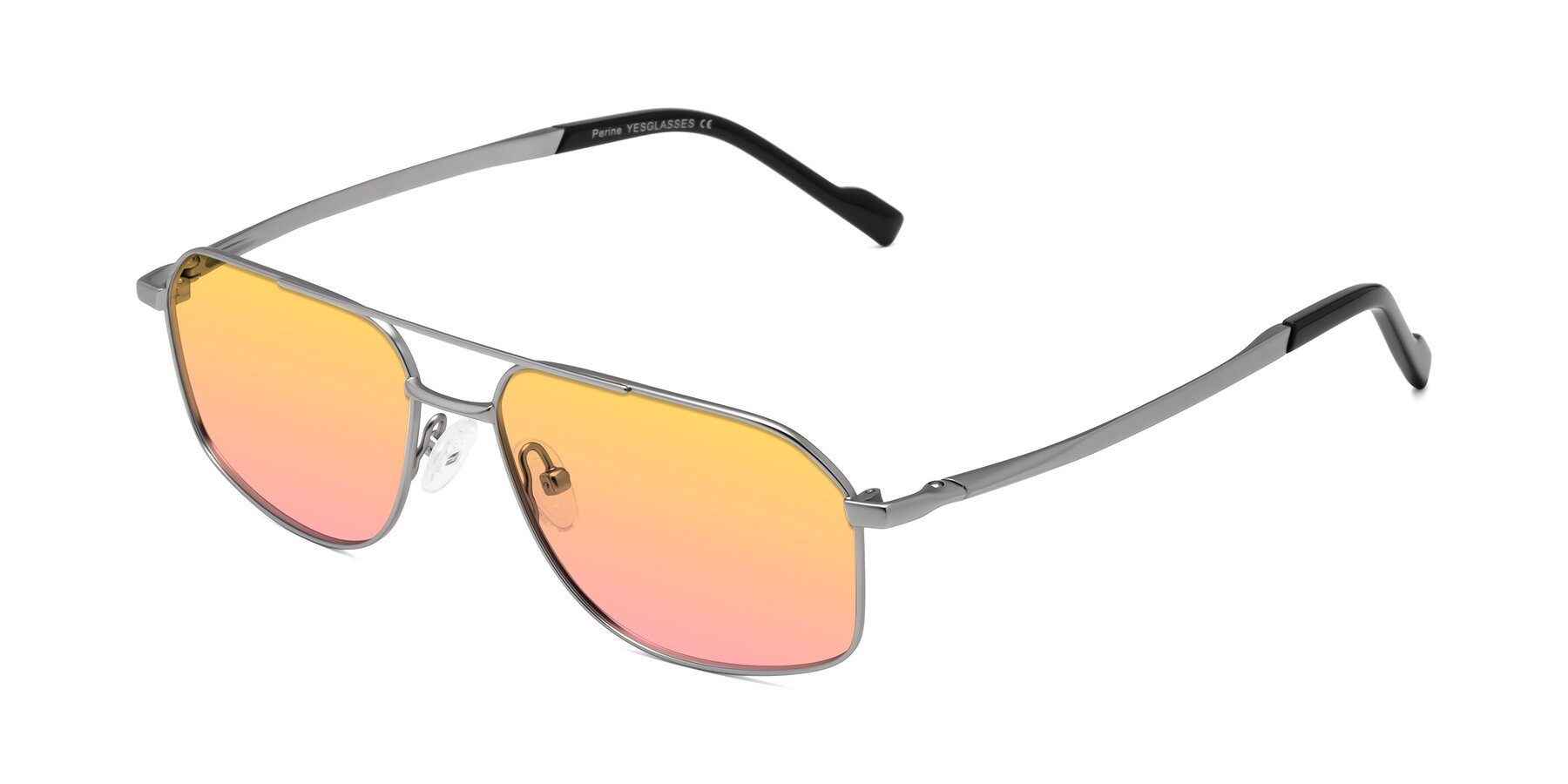Angle of Perine in Silver with Yellow / Pink Gradient Lenses