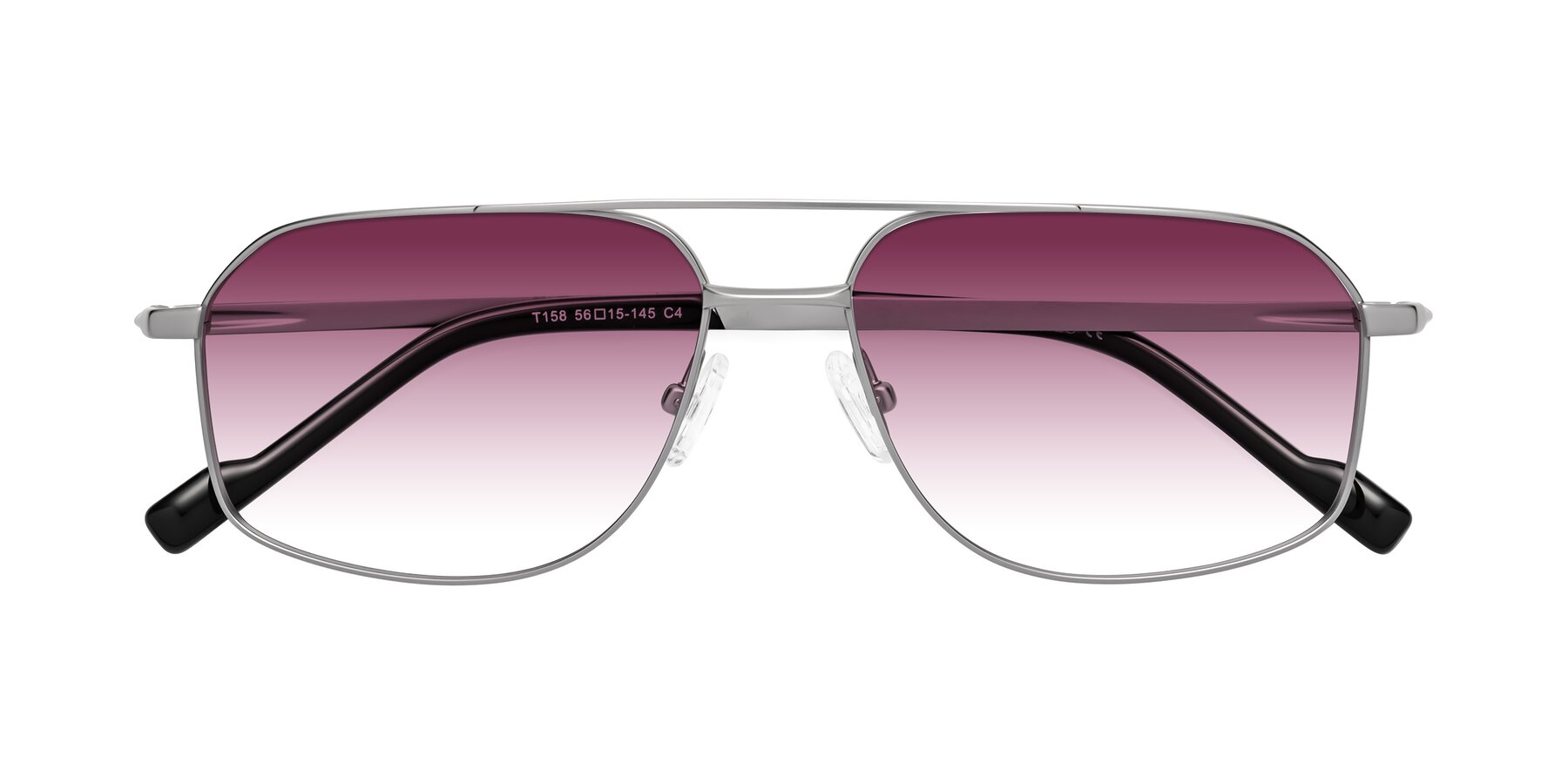 Folded Front of Perine in Silver with Wine Gradient Lenses