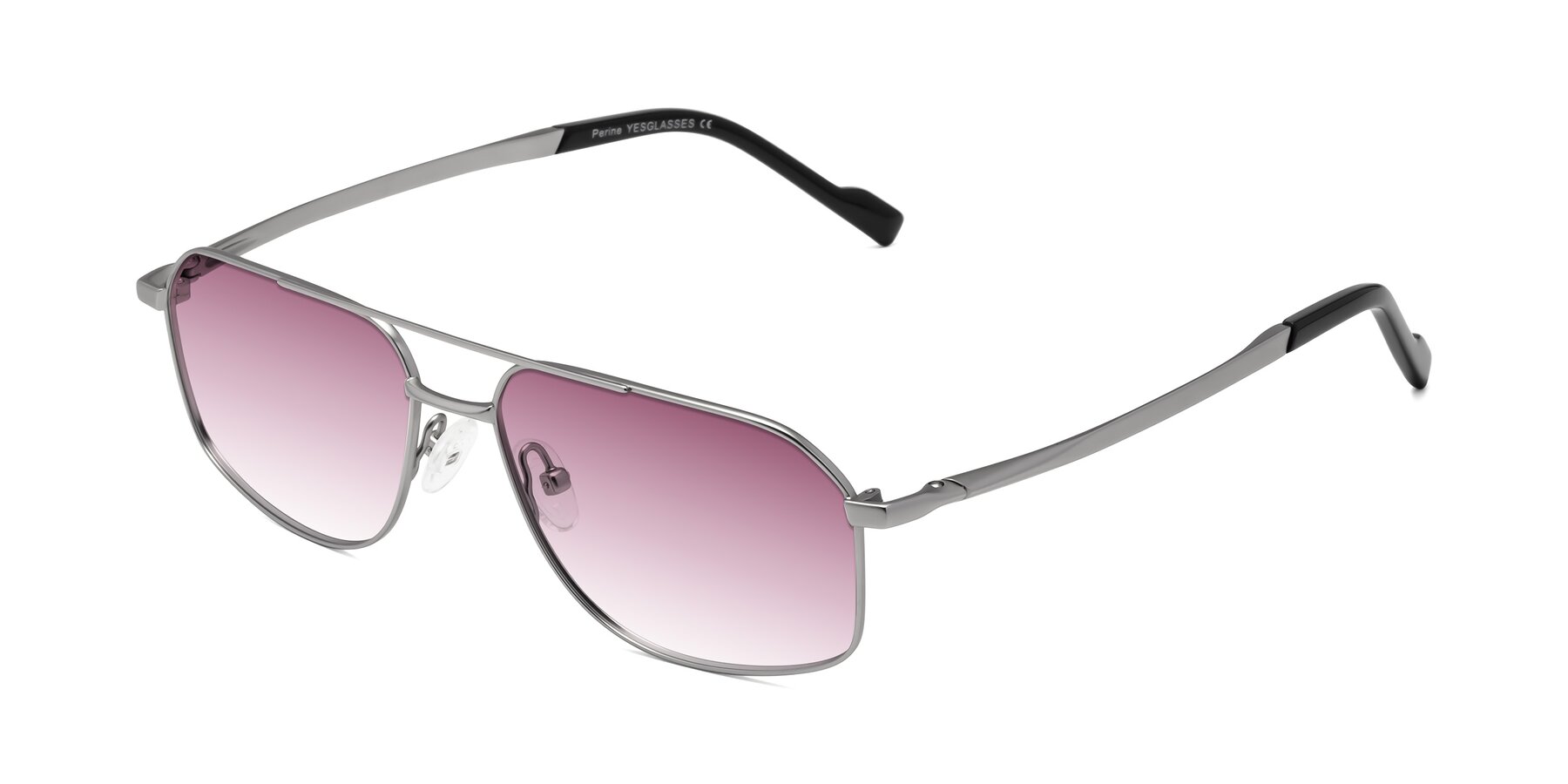 Angle of Perine in Silver with Wine Gradient Lenses