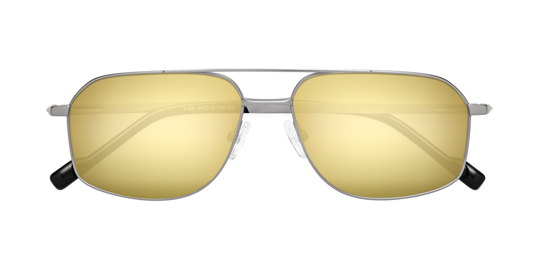 Folded Front of Perine in Silver with Gold Mirrored Lenses
