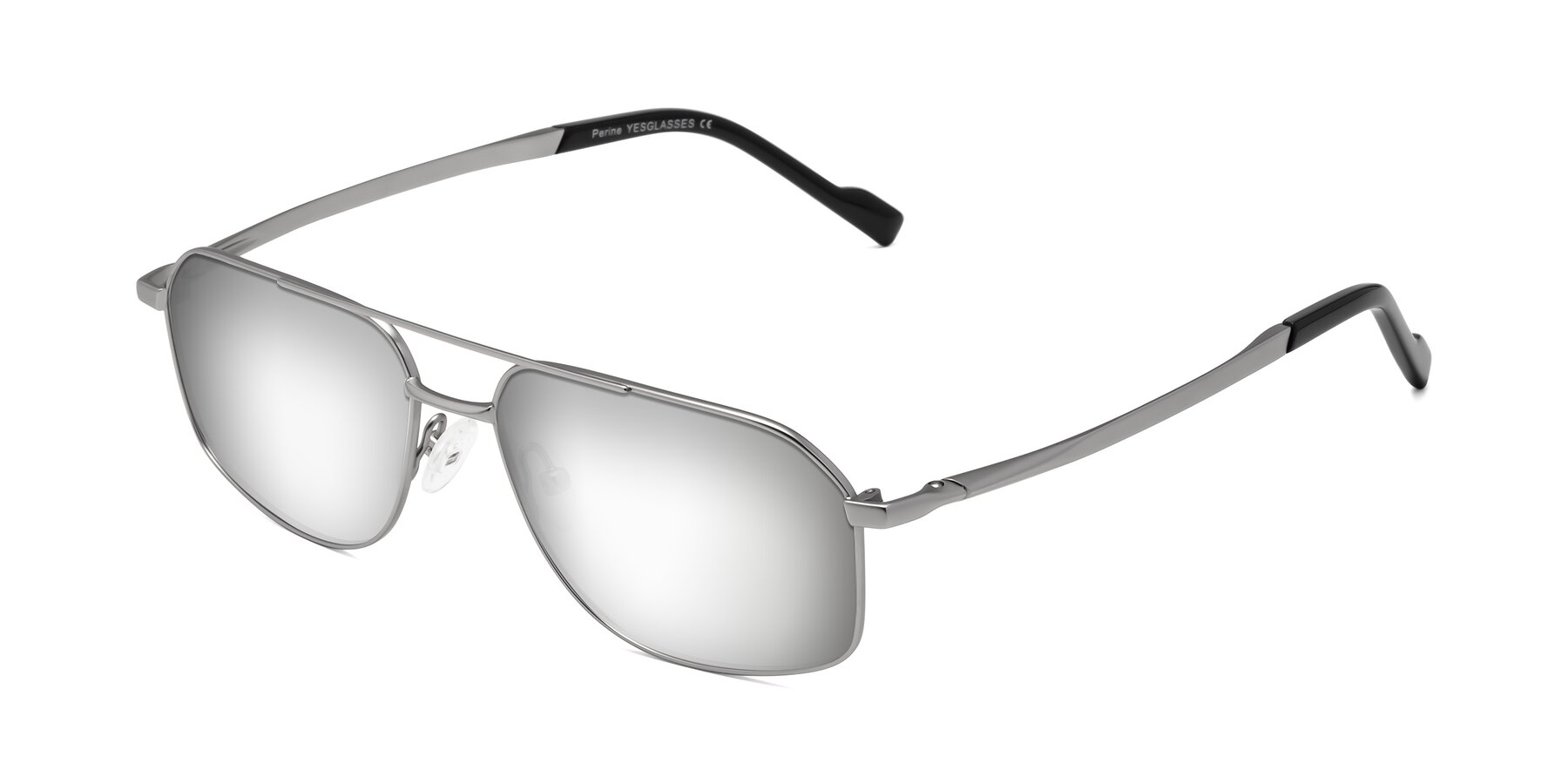 Angle of Perine in Silver with Silver Mirrored Lenses