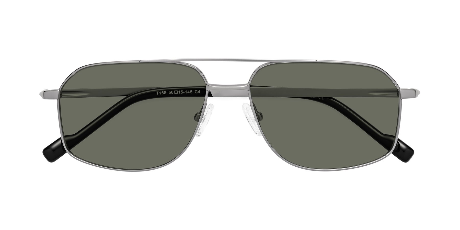 Folded Front of Perine in Silver with Gray Polarized Lenses