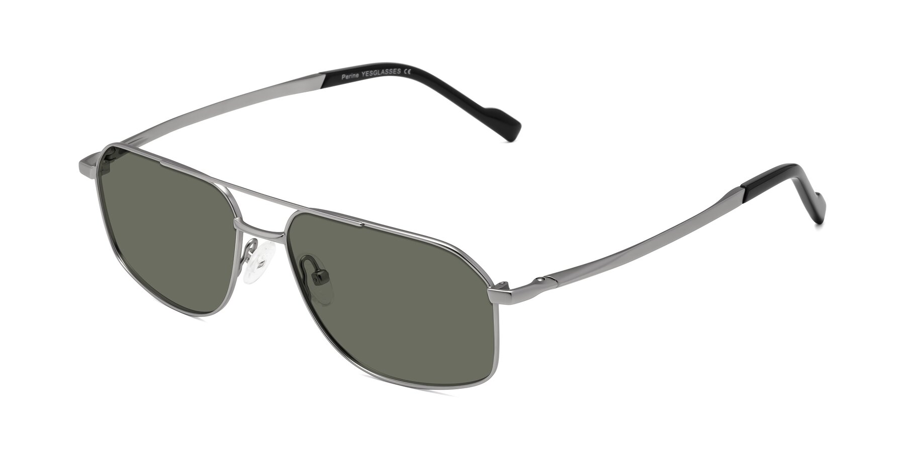 Angle of Perine in Silver with Gray Polarized Lenses