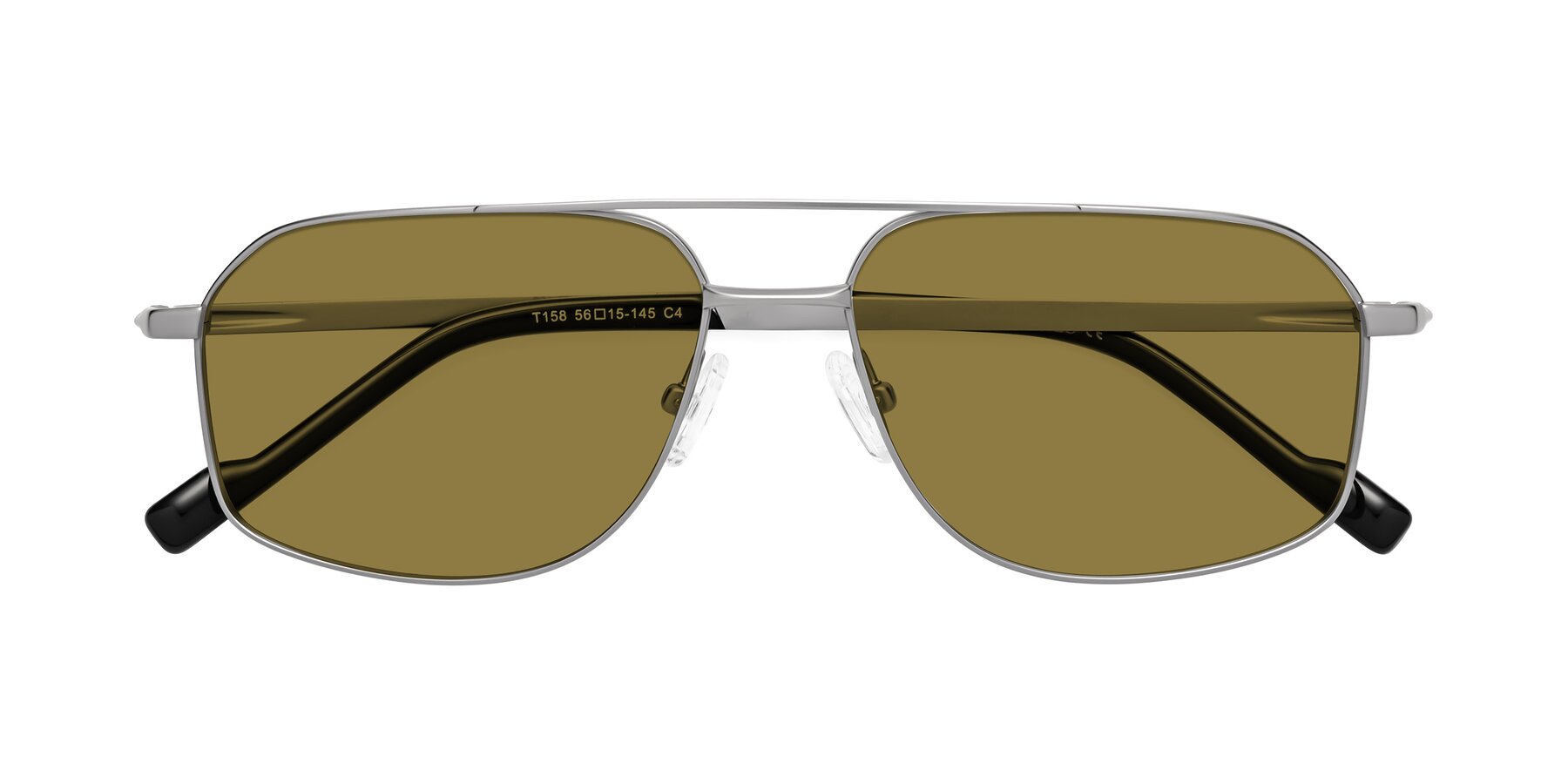 Folded Front of Perine in Silver with Brown Polarized Lenses