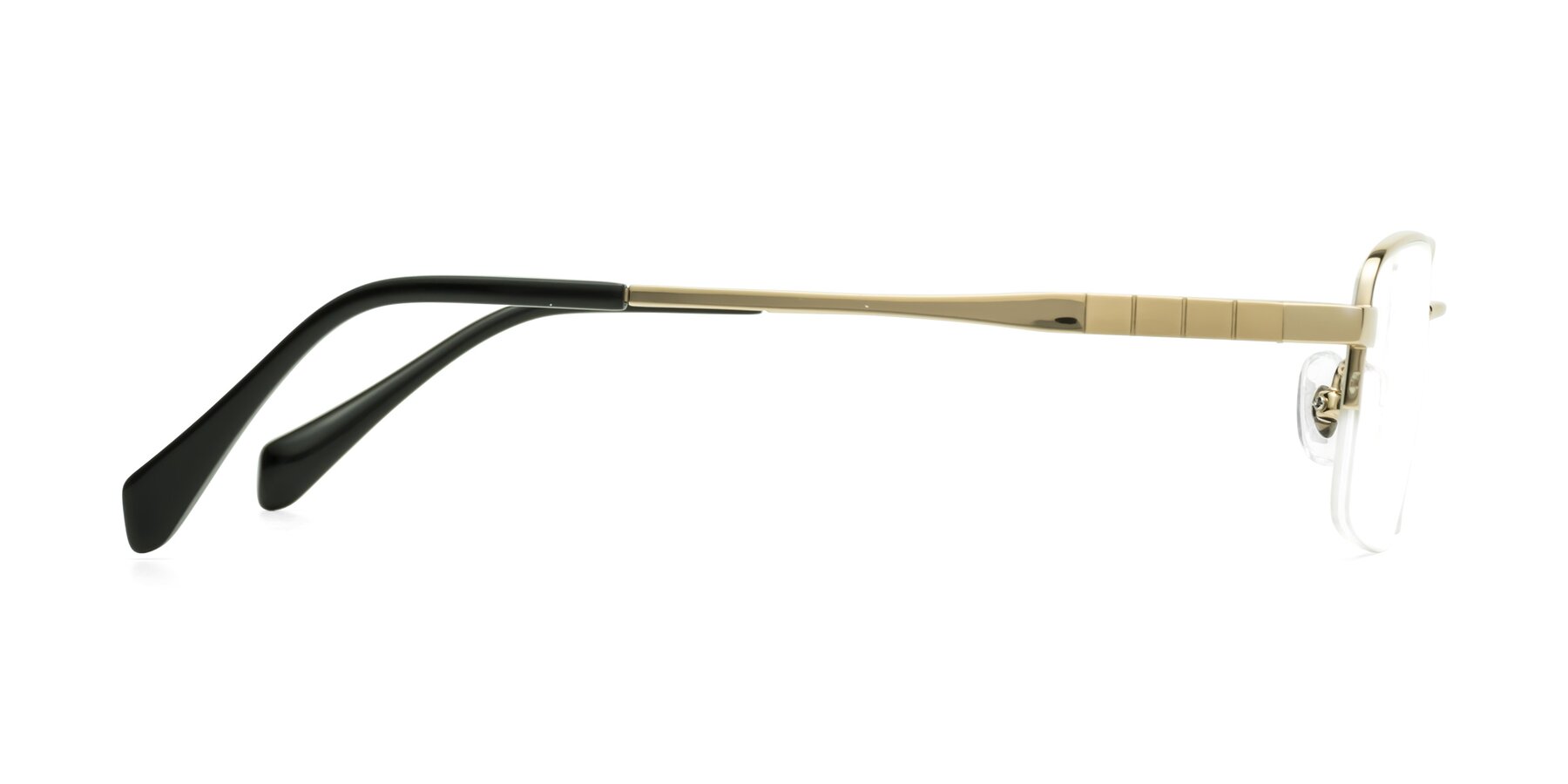 Side of Profile in Gold with Clear Reading Eyeglass Lenses