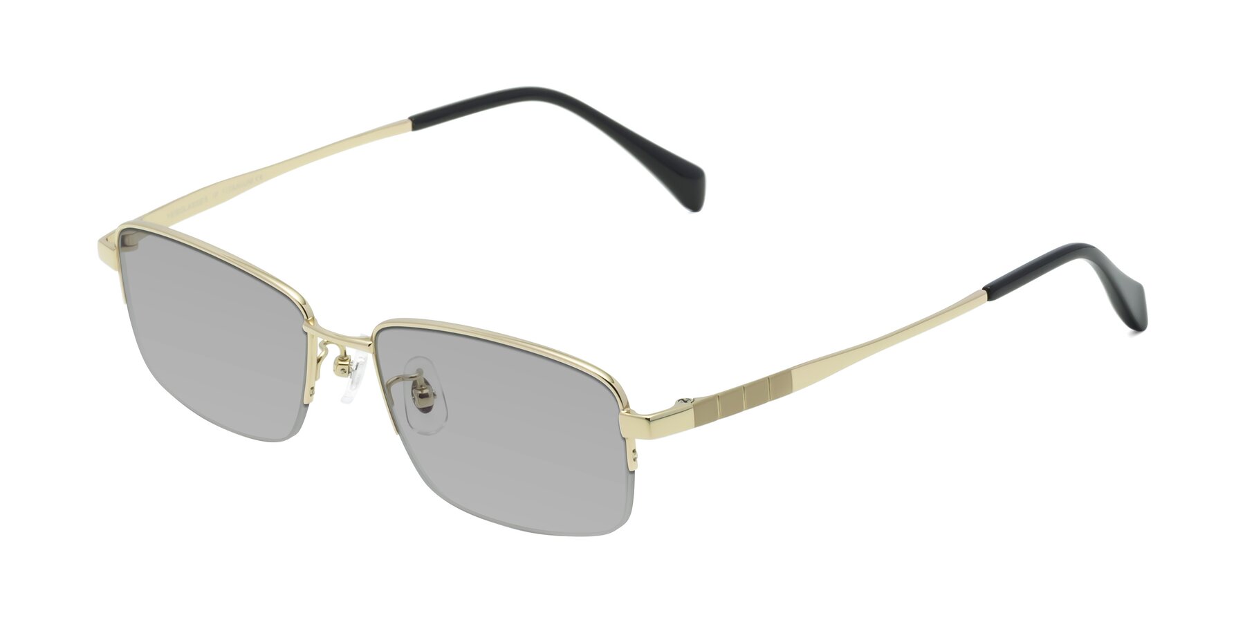 Angle of Profile in Gold with Light Gray Tinted Lenses