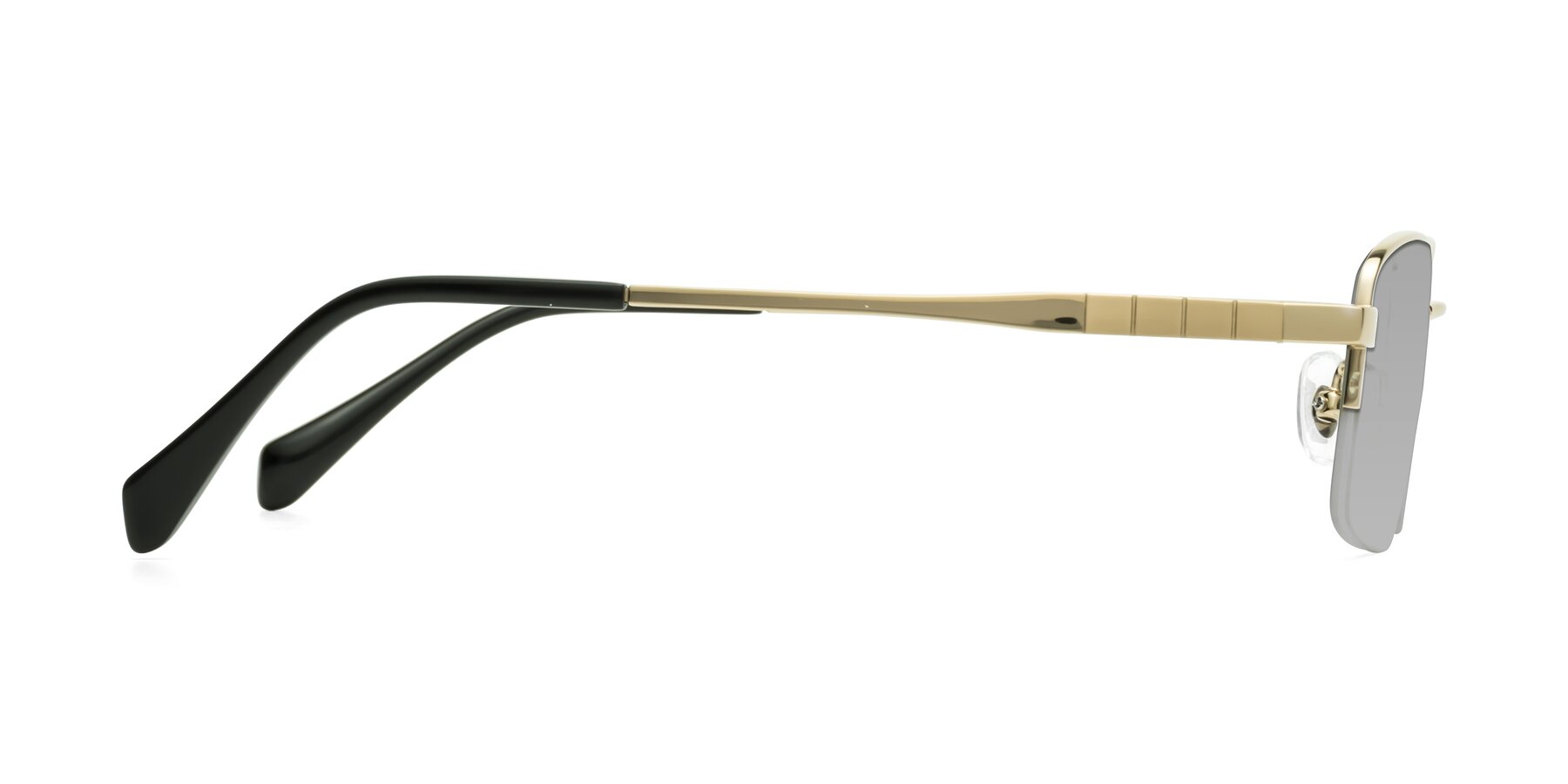 Side of Profile in Gold with Light Gray Tinted Lenses