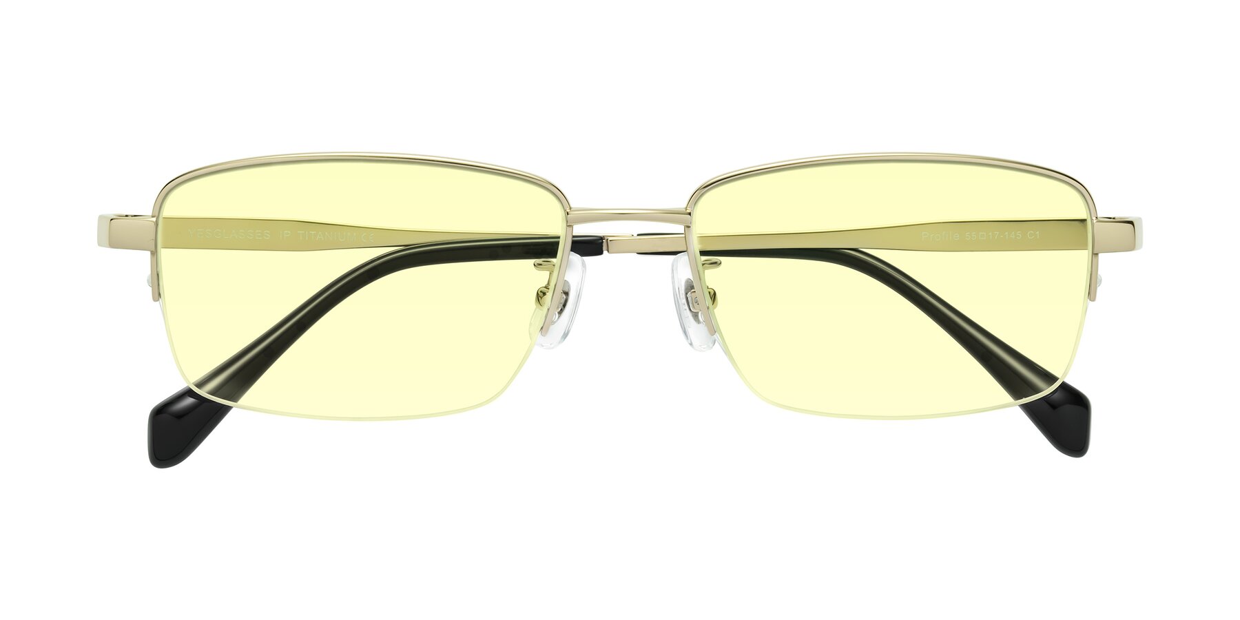 Folded Front of Profile in Gold with Light Yellow Tinted Lenses