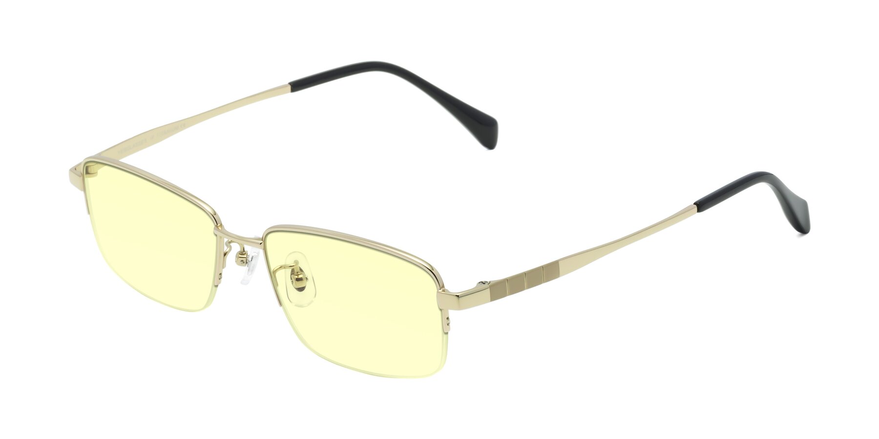 Angle of Profile in Gold with Light Yellow Tinted Lenses