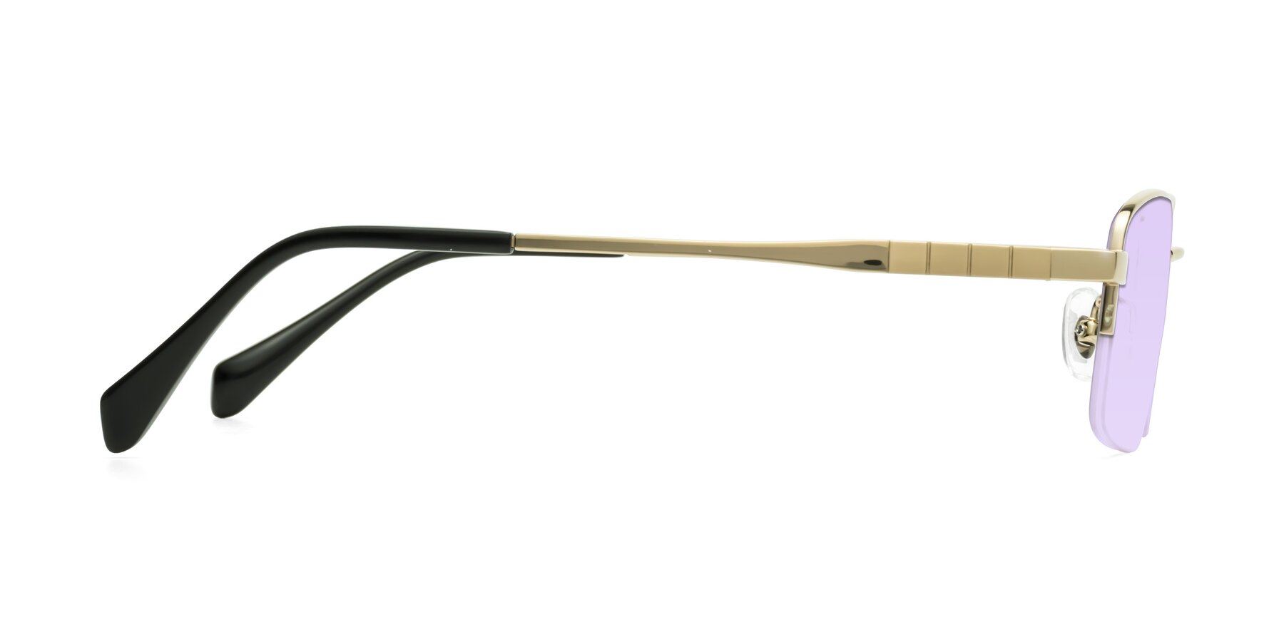 Side of Profile in Gold with Light Purple Tinted Lenses