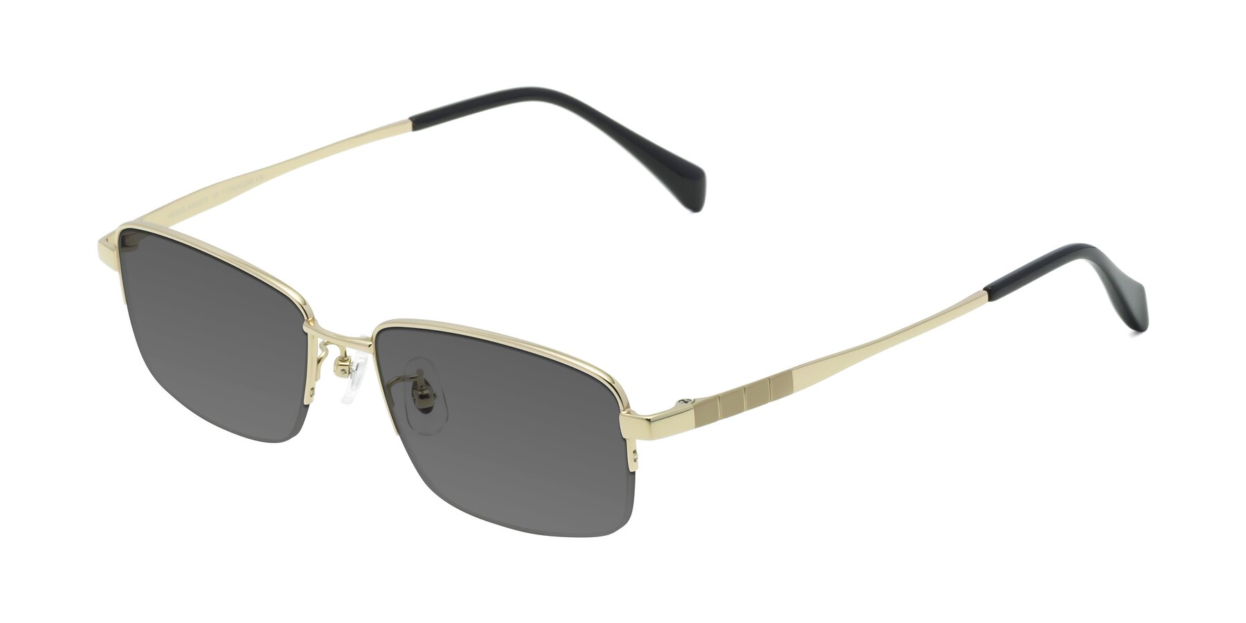 Angle of Profile in Gold with Medium Gray Tinted Lenses