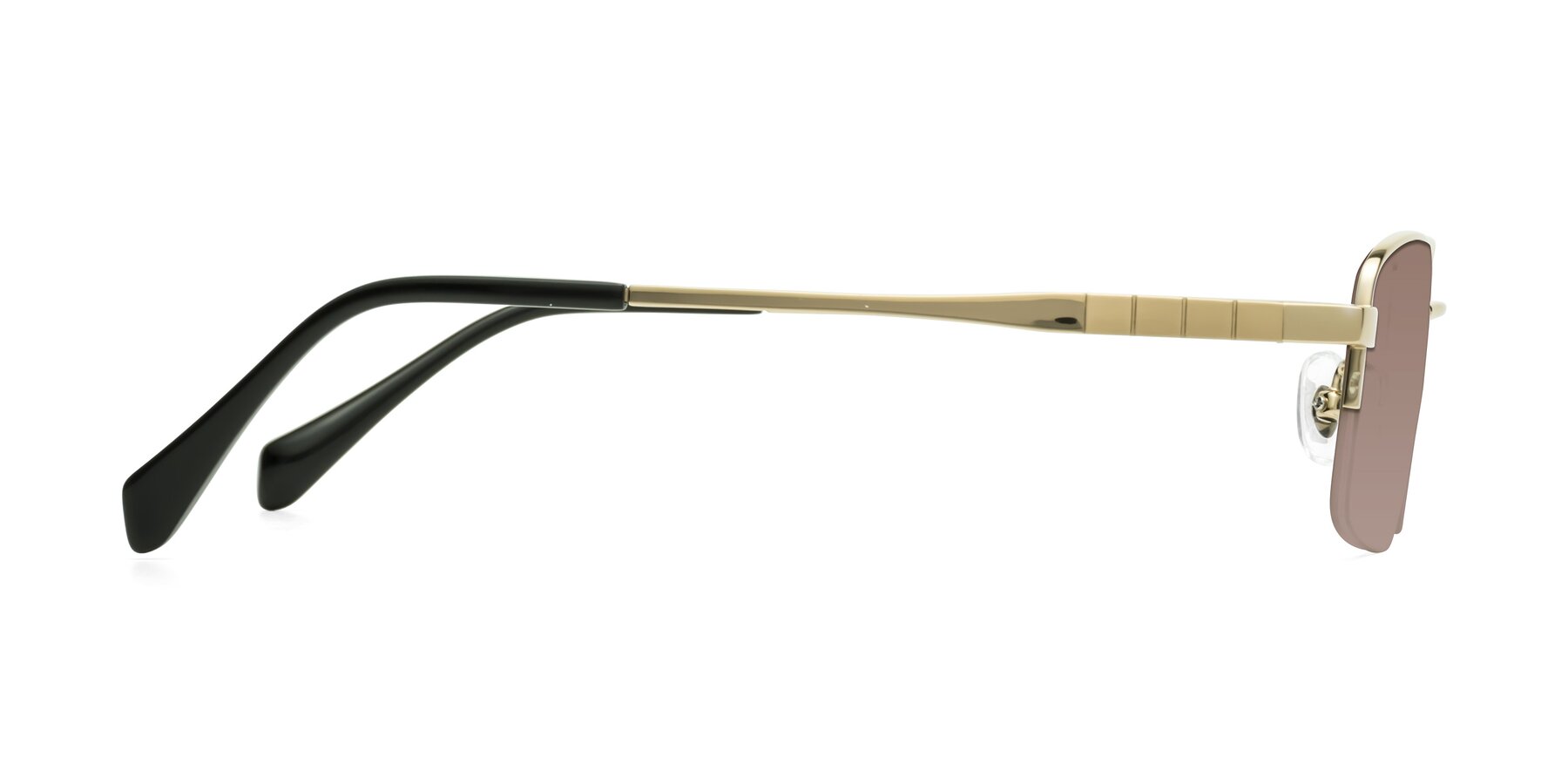 Side of Profile in Gold with Medium Brown Tinted Lenses