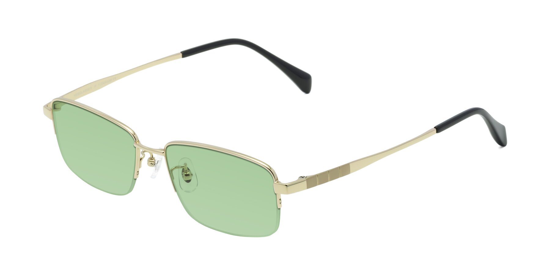 Angle of Profile in Gold with Medium Green Tinted Lenses