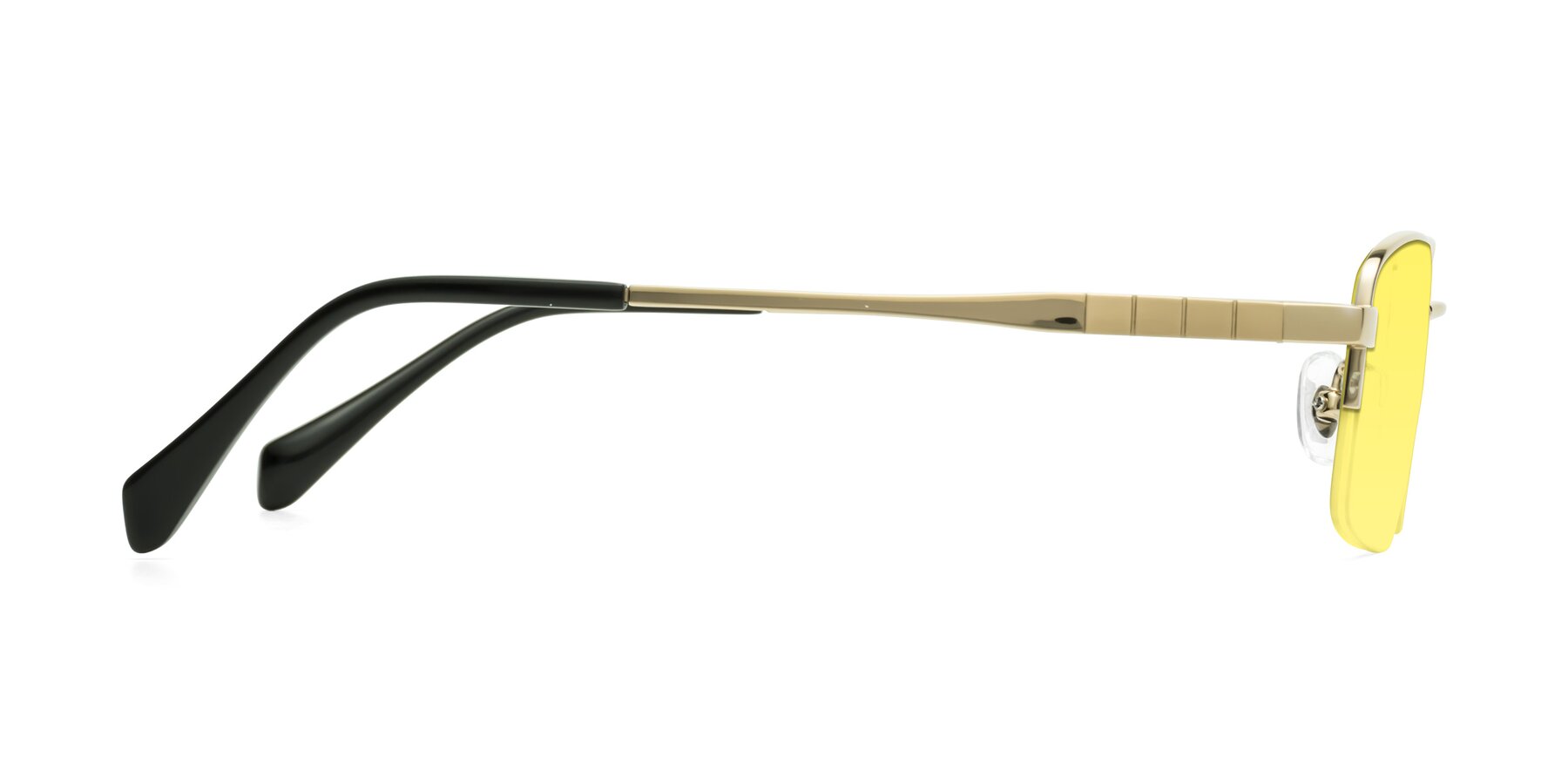 Side of Profile in Gold with Medium Yellow Tinted Lenses