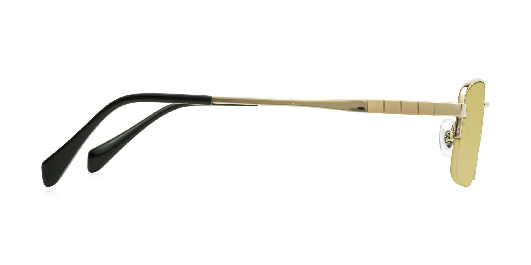 Side of Profile in Gold with Medium Champagne Tinted Lenses