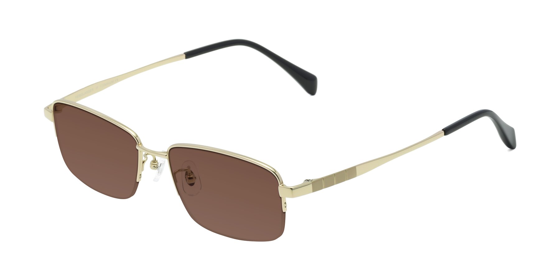 Angle of Profile in Gold with Brown Tinted Lenses