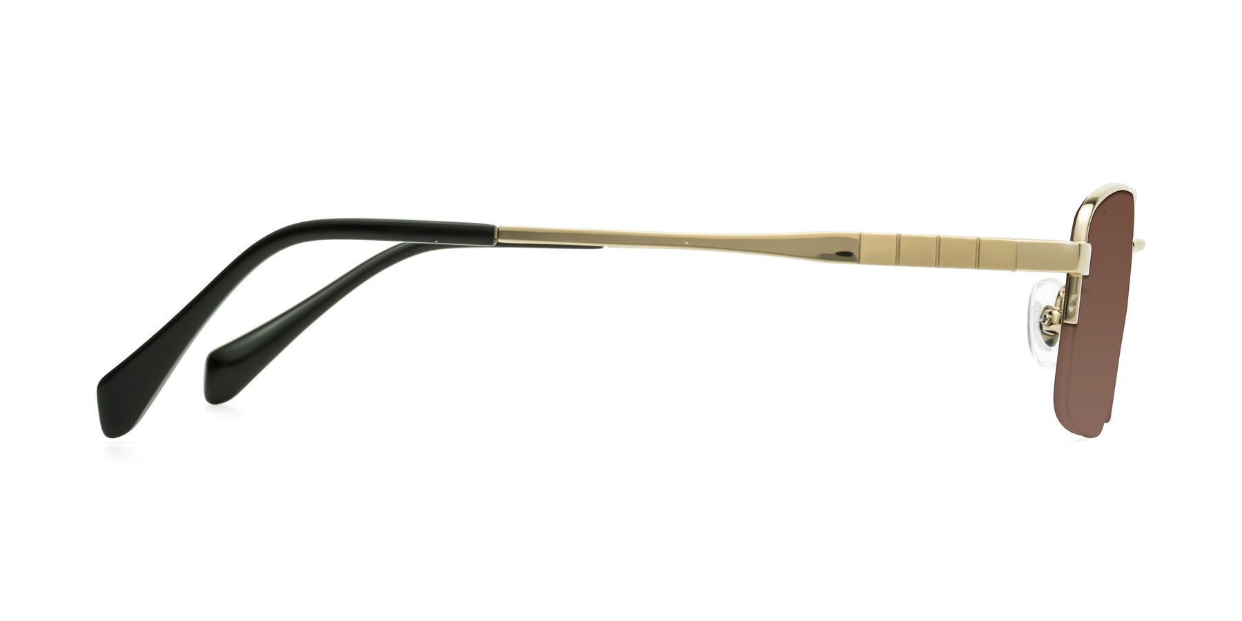 Side of Profile in Gold with Brown Tinted Lenses