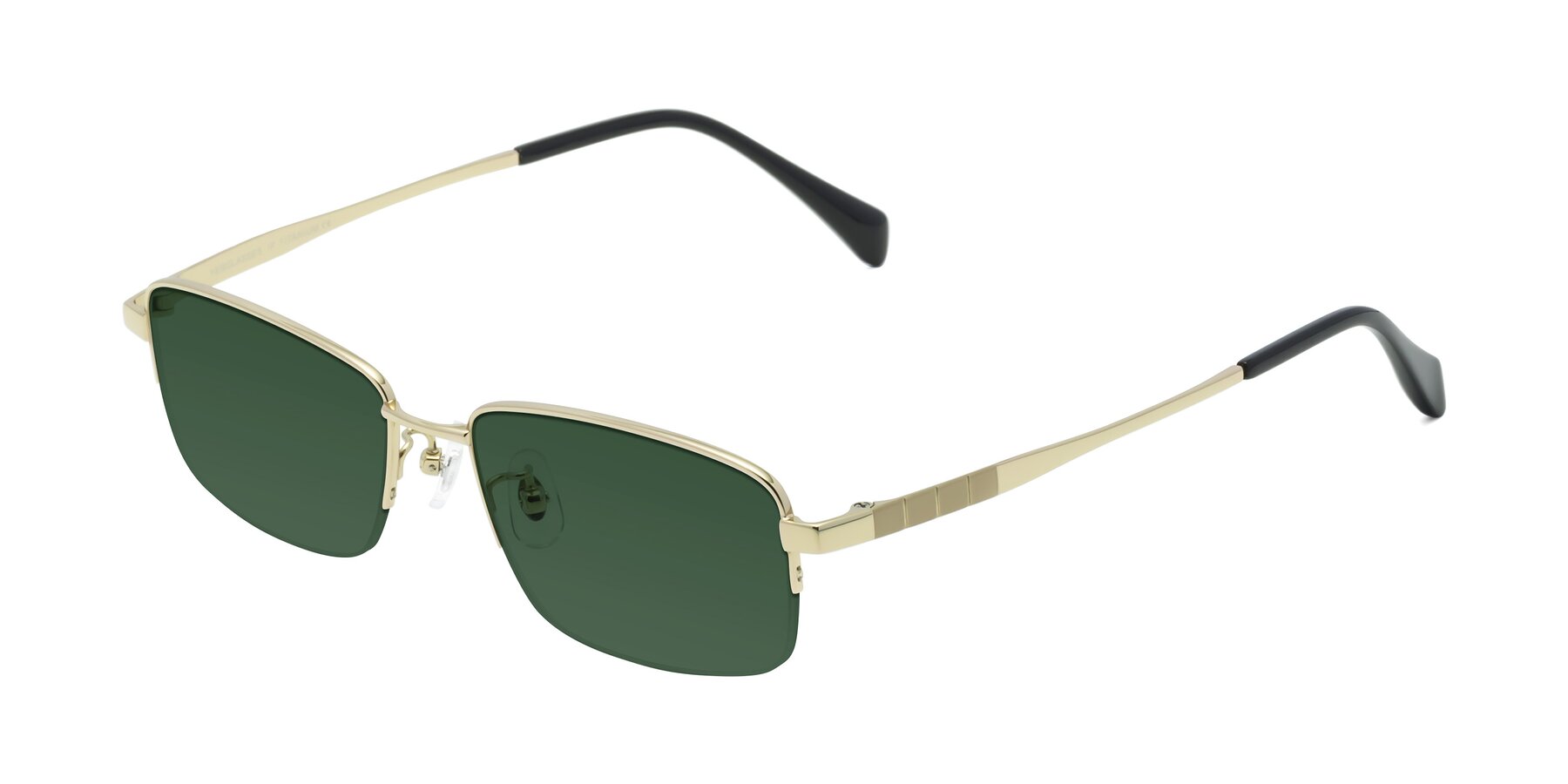 Angle of Profile in Gold with Green Tinted Lenses