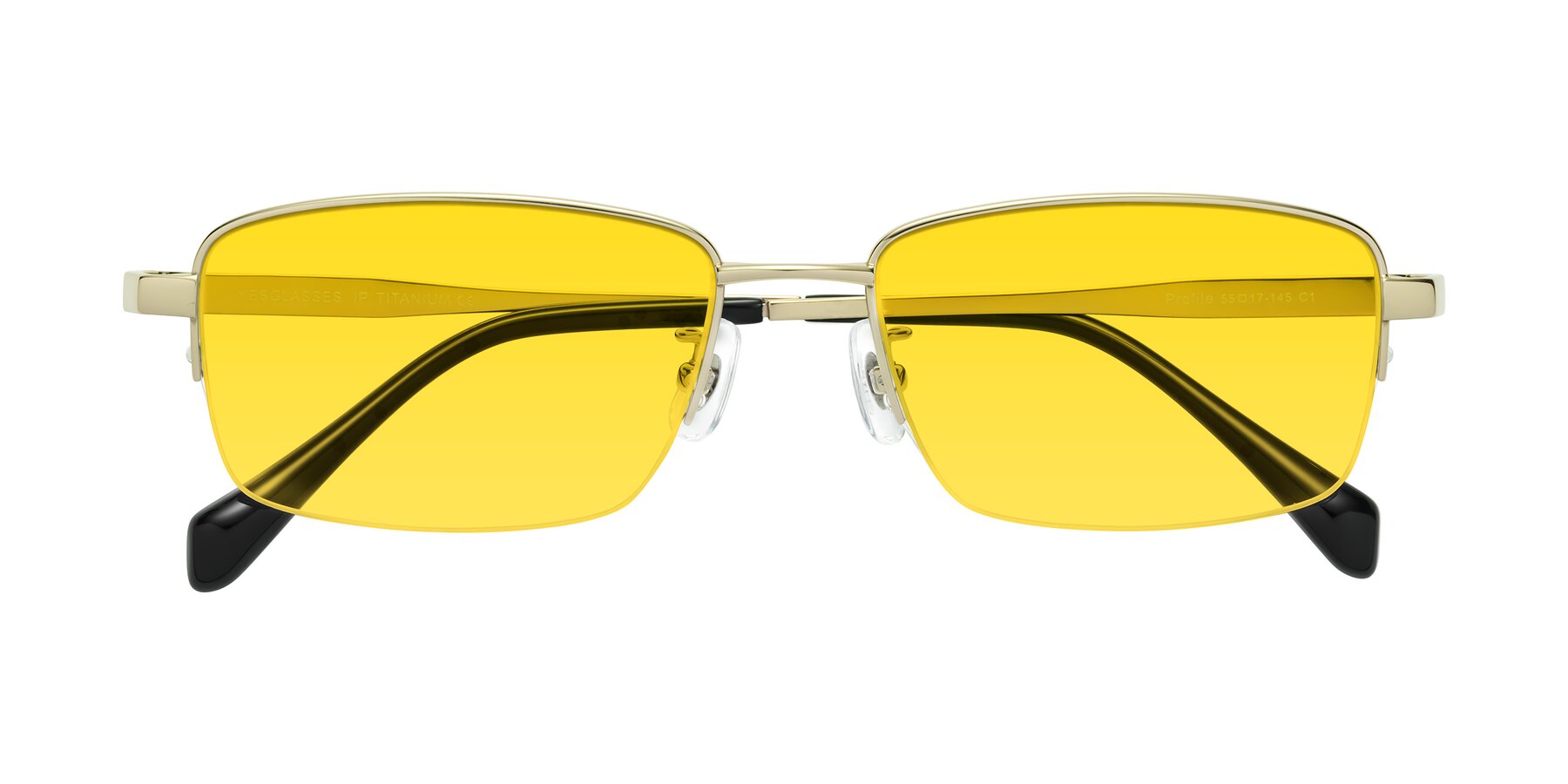 Folded Front of Profile in Gold with Yellow Tinted Lenses