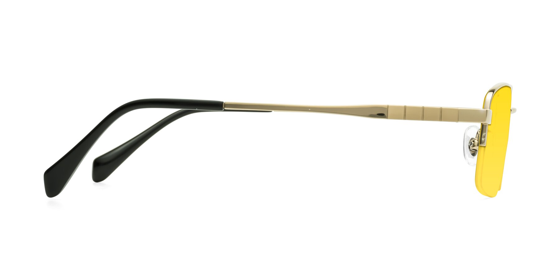 Side of Profile in Gold with Yellow Tinted Lenses