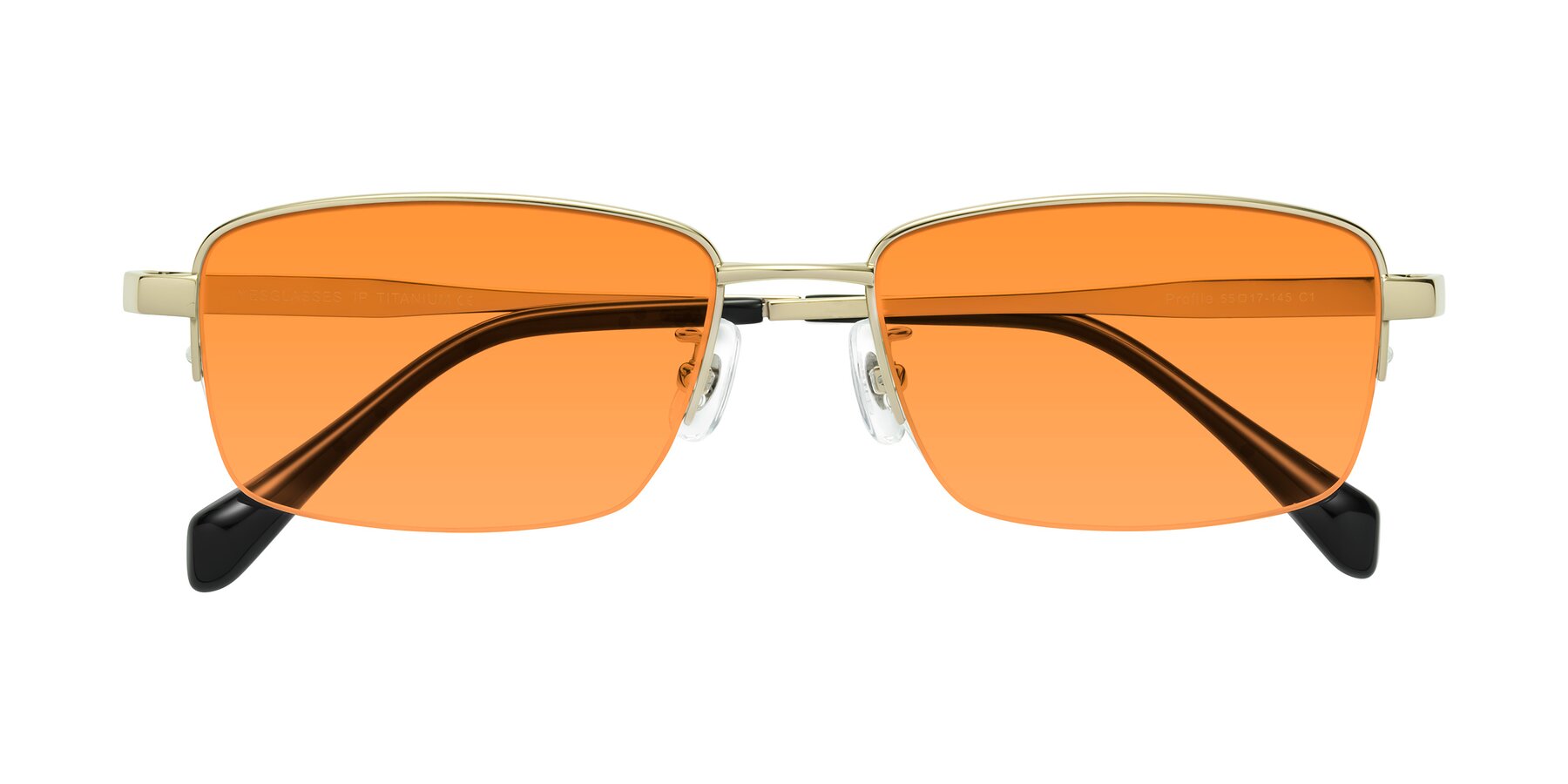 Folded Front of Profile in Gold with Orange Tinted Lenses