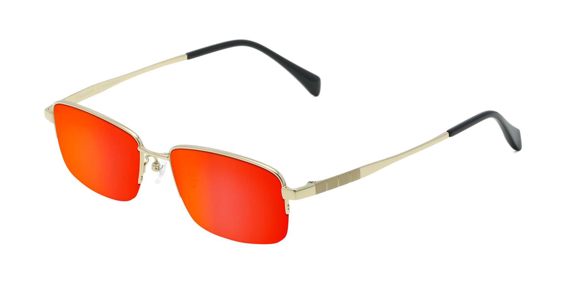 Angle of Profile in Gold with Red Gold Mirrored Lenses