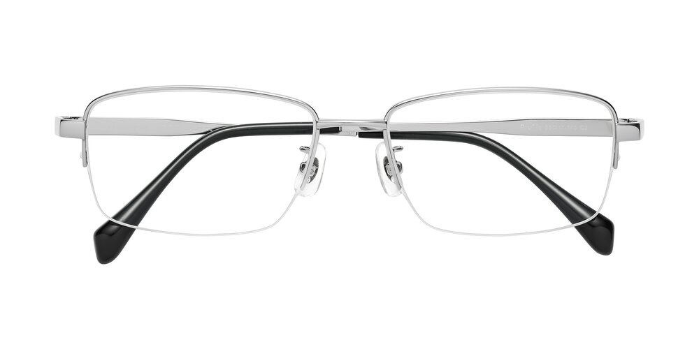 Black-Gold Double Bridge Classic Semi-Rimless Eyeglasses - Chino