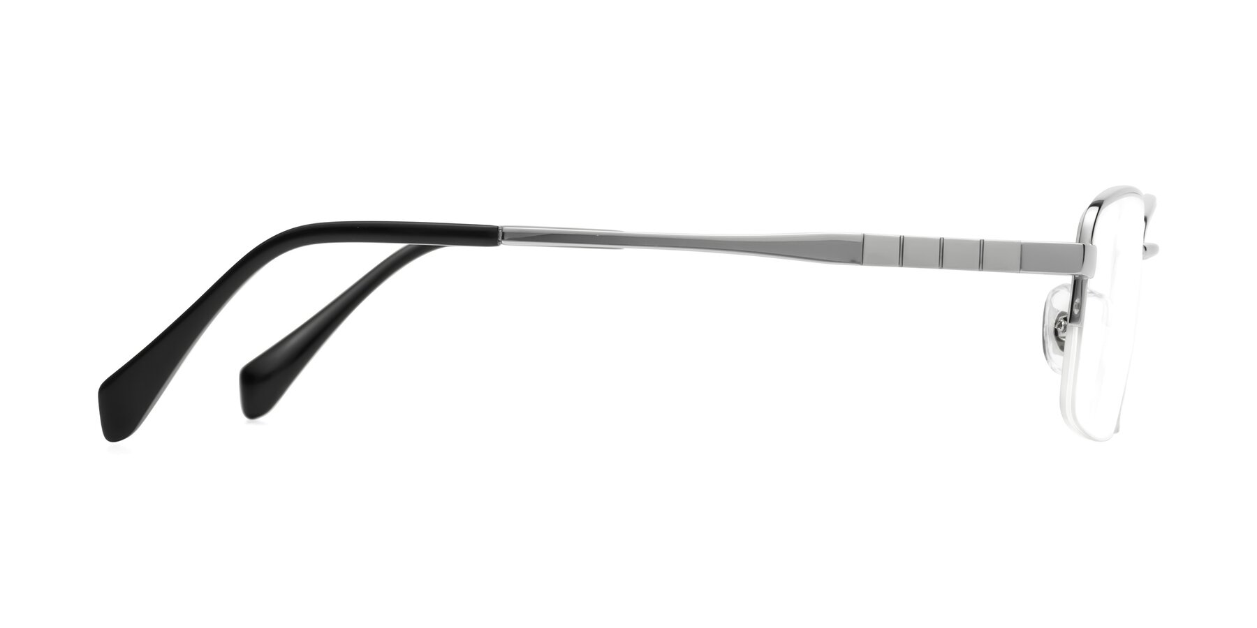 Side of Profile in Silver with Clear Reading Eyeglass Lenses