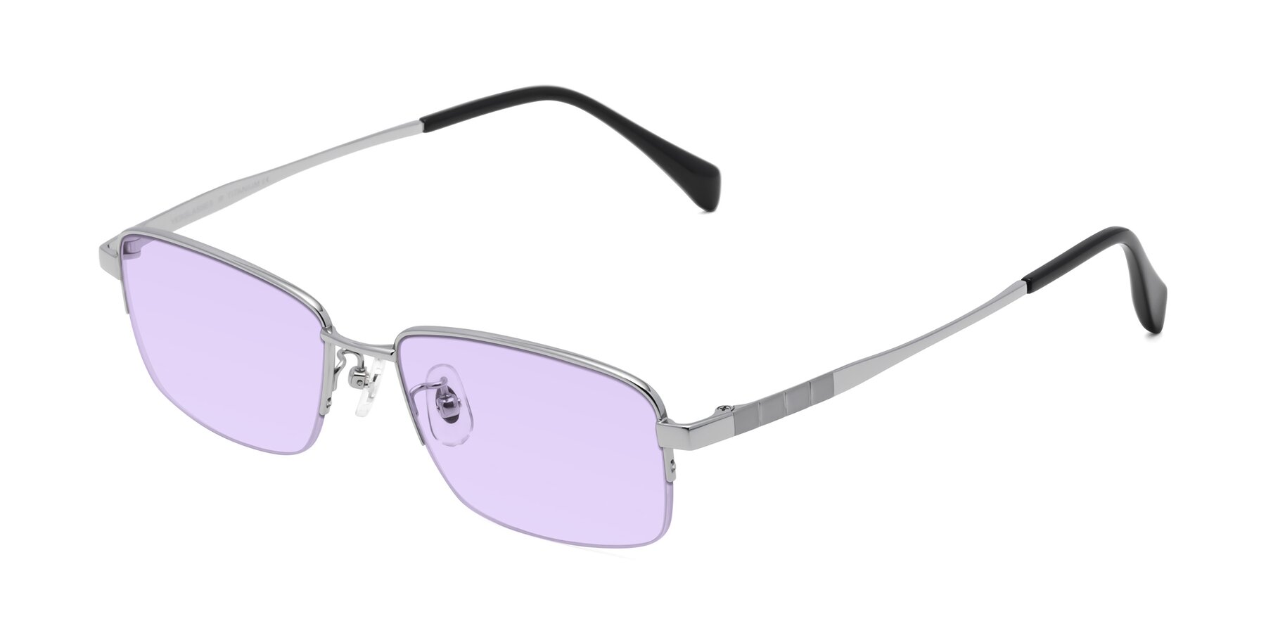 Angle of Profile in Silver with Light Purple Tinted Lenses