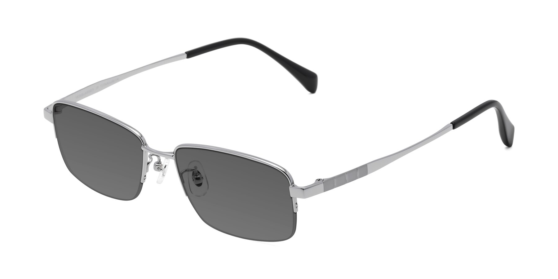 Angle of Profile in Silver with Medium Gray Tinted Lenses