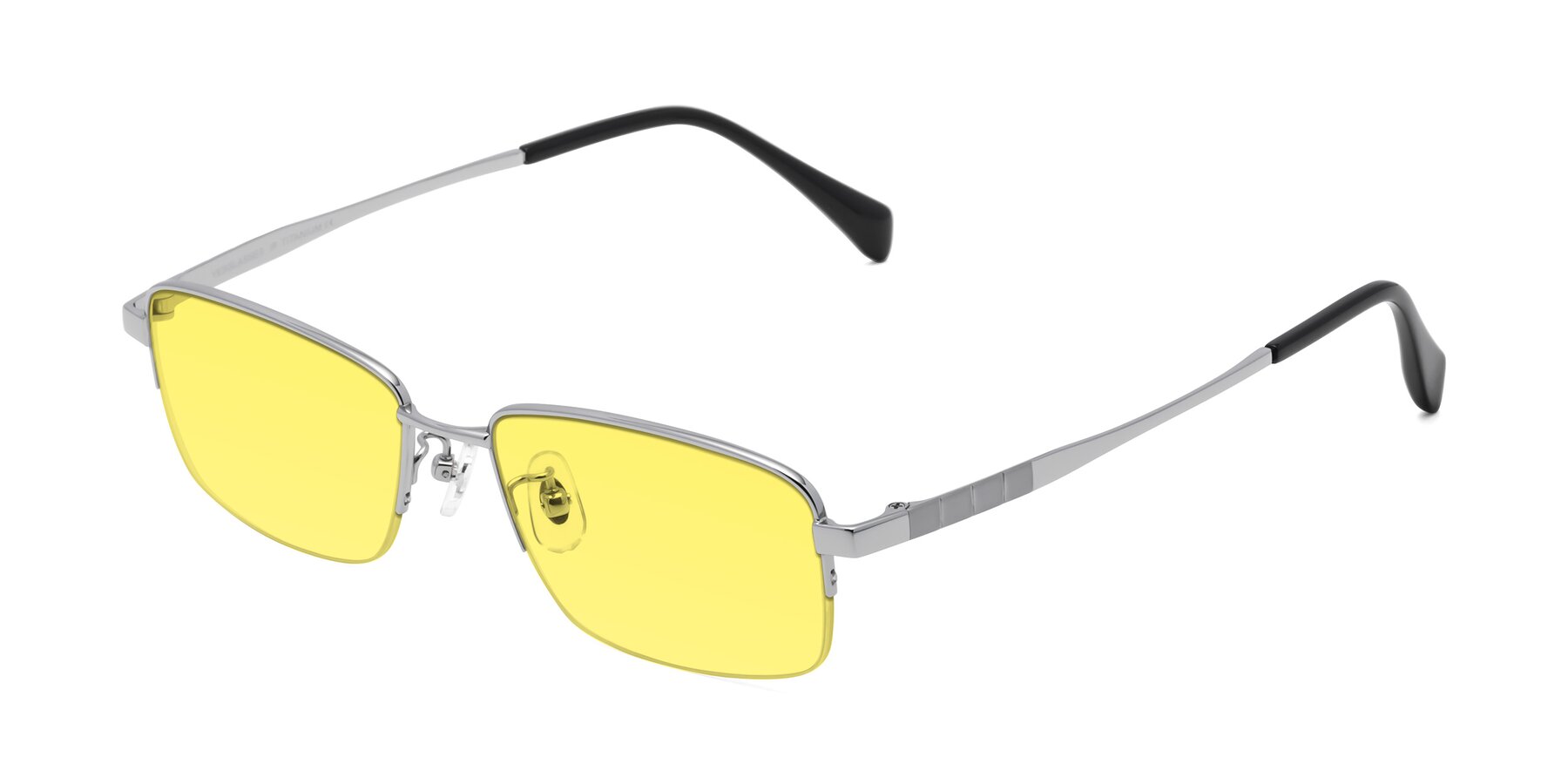 Angle of Profile in Silver with Medium Yellow Tinted Lenses