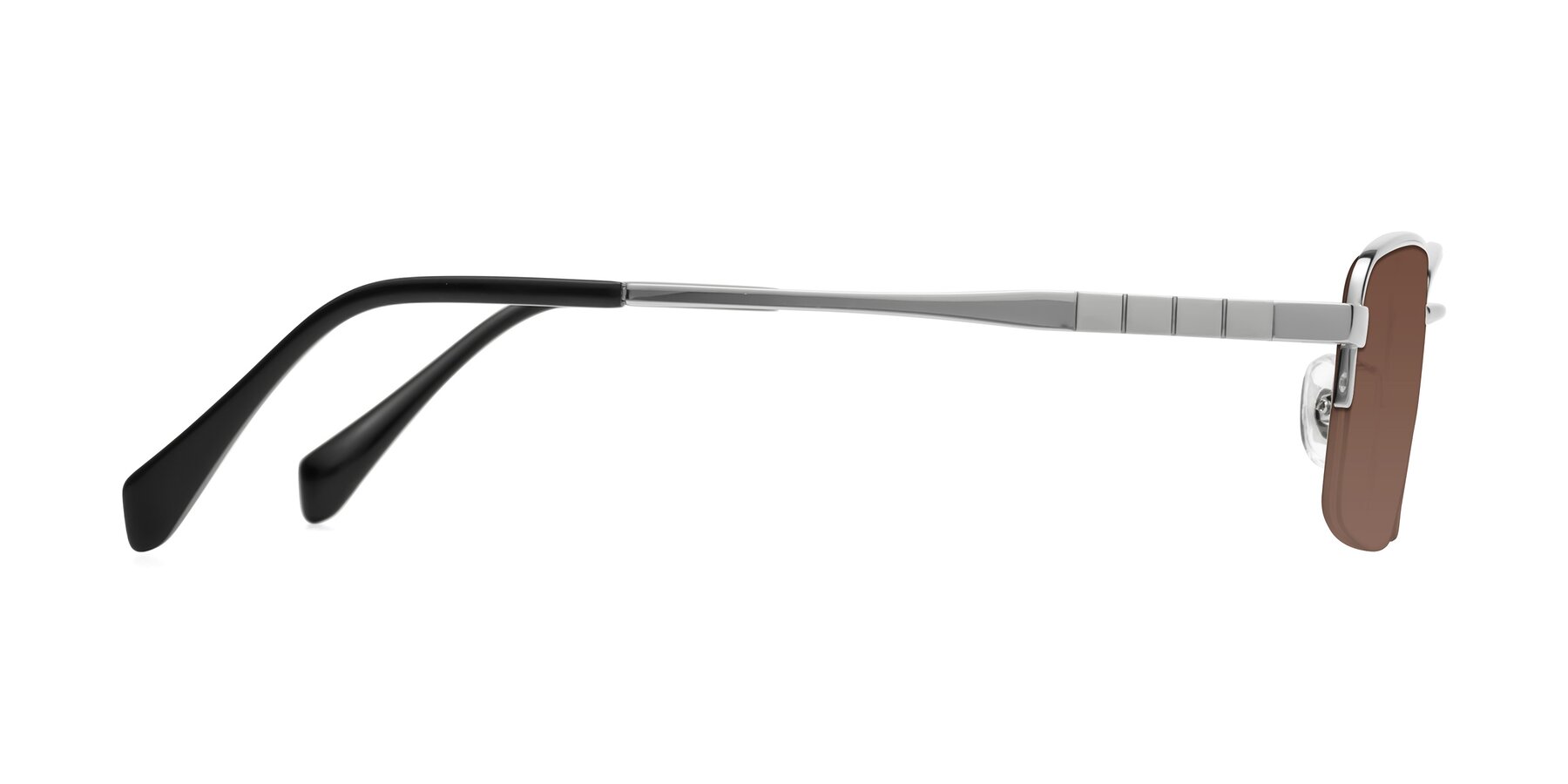 Side of Profile in Silver with Brown Tinted Lenses