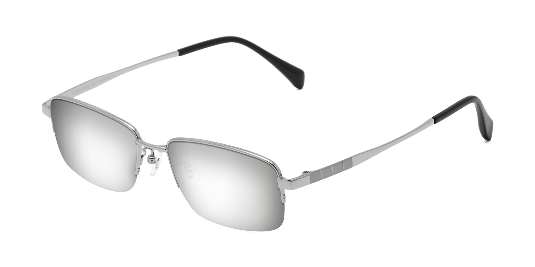 Angle of Profile in Silver with Silver Mirrored Lenses