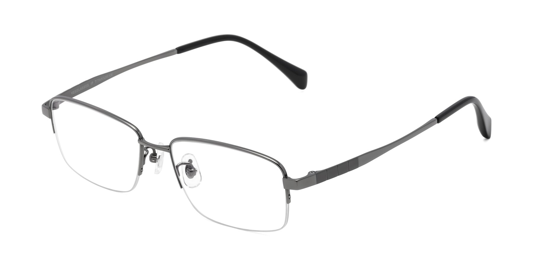 Angle of Profile in Gunmetal with Clear Reading Eyeglass Lenses