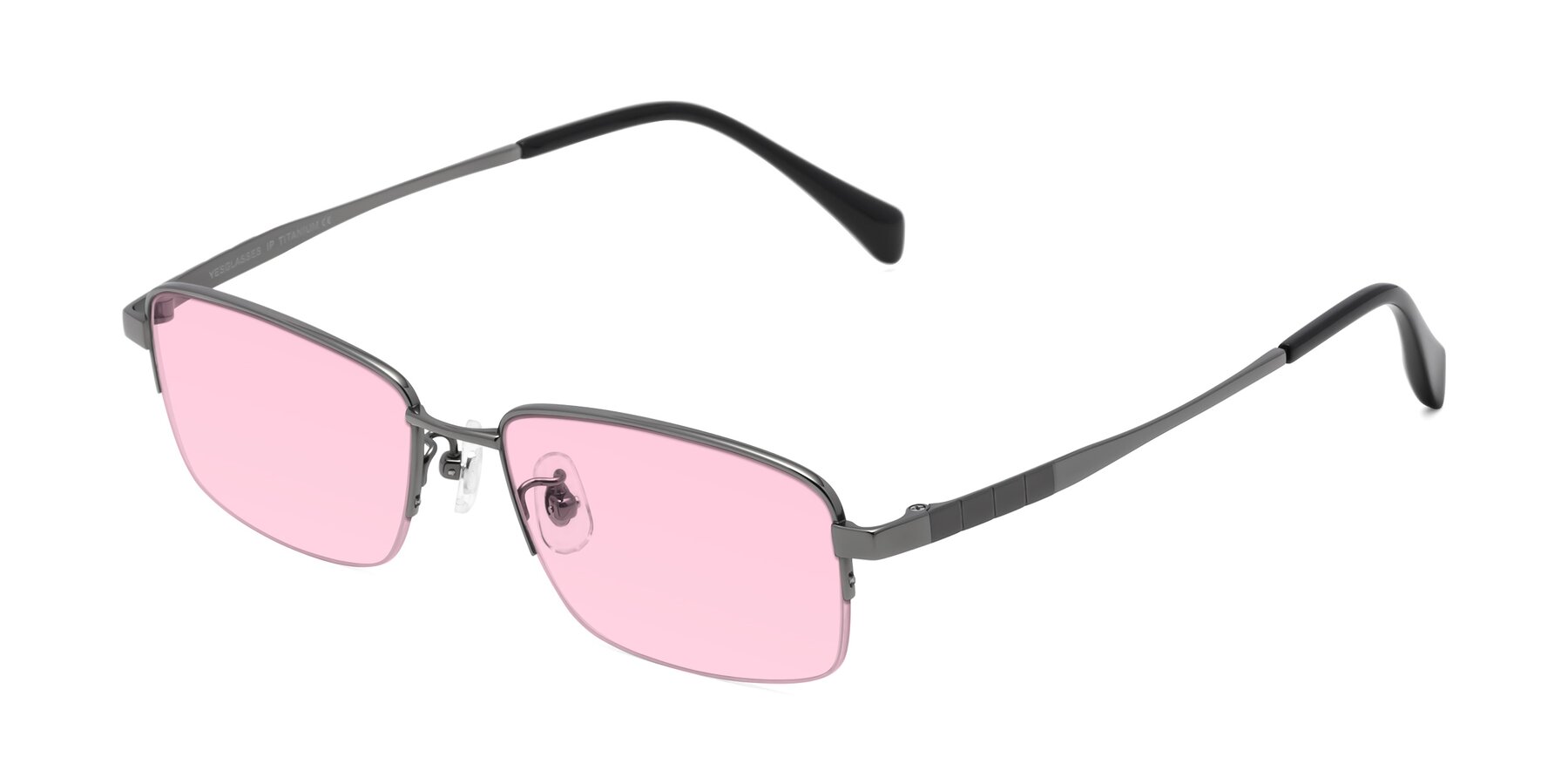 Angle of Profile in Gunmetal with Light Pink Tinted Lenses