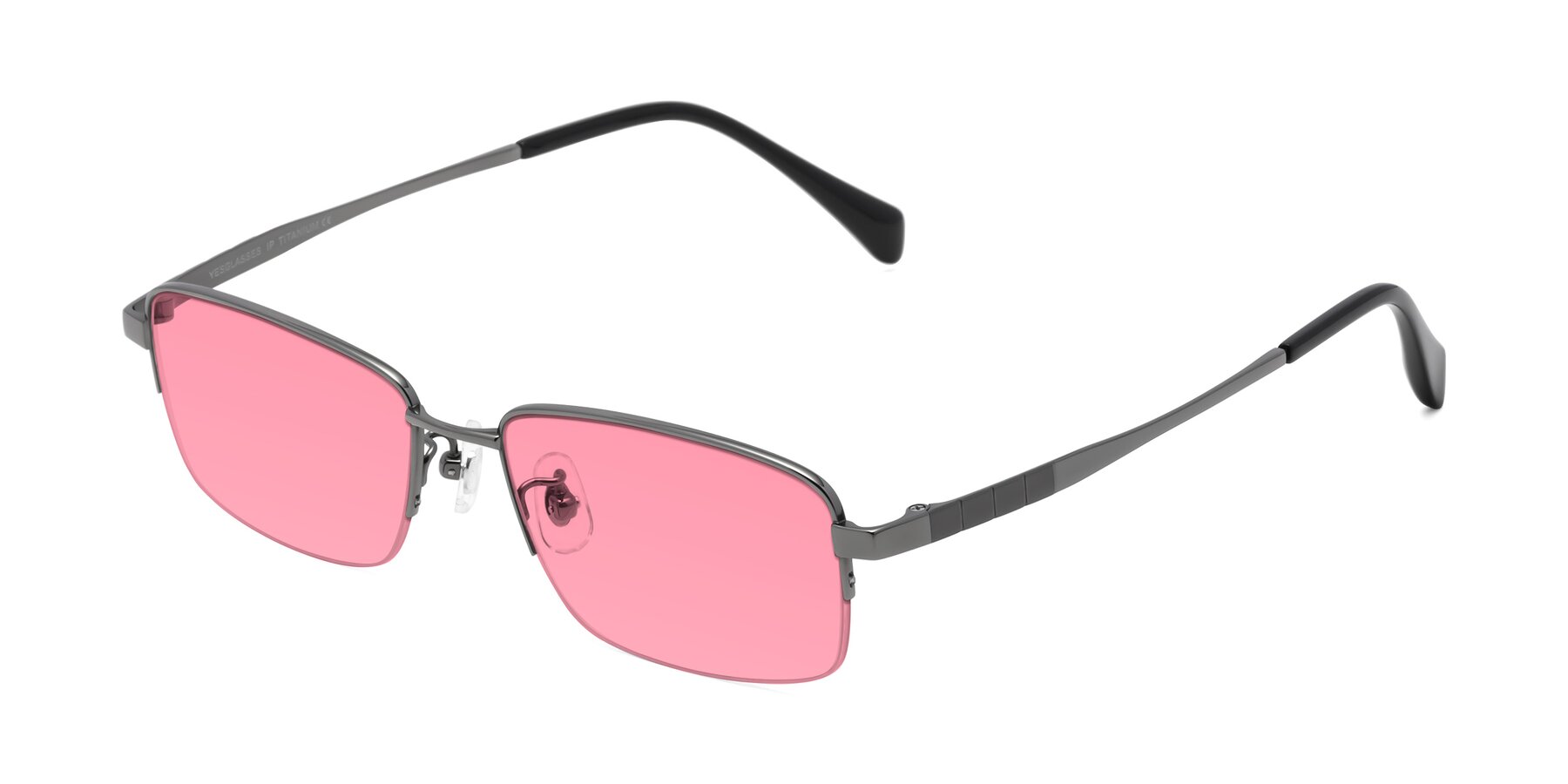 Angle of Profile in Gunmetal with Pink Tinted Lenses