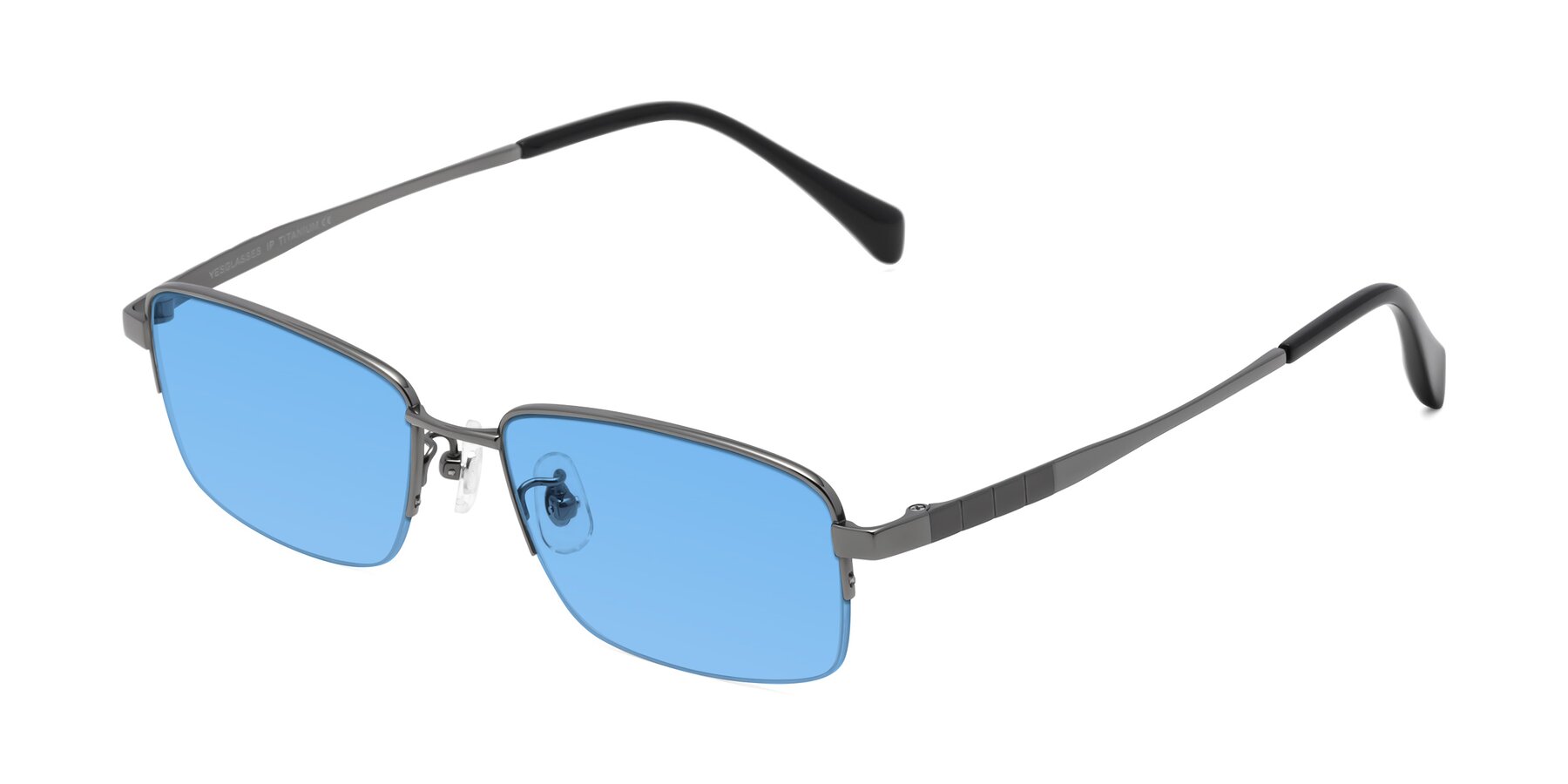 Angle of Profile in Gunmetal with Medium Blue Tinted Lenses