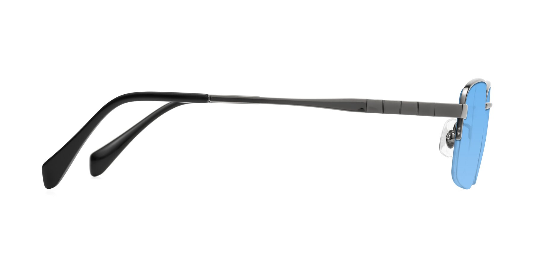 Side of Profile in Gunmetal with Medium Blue Tinted Lenses