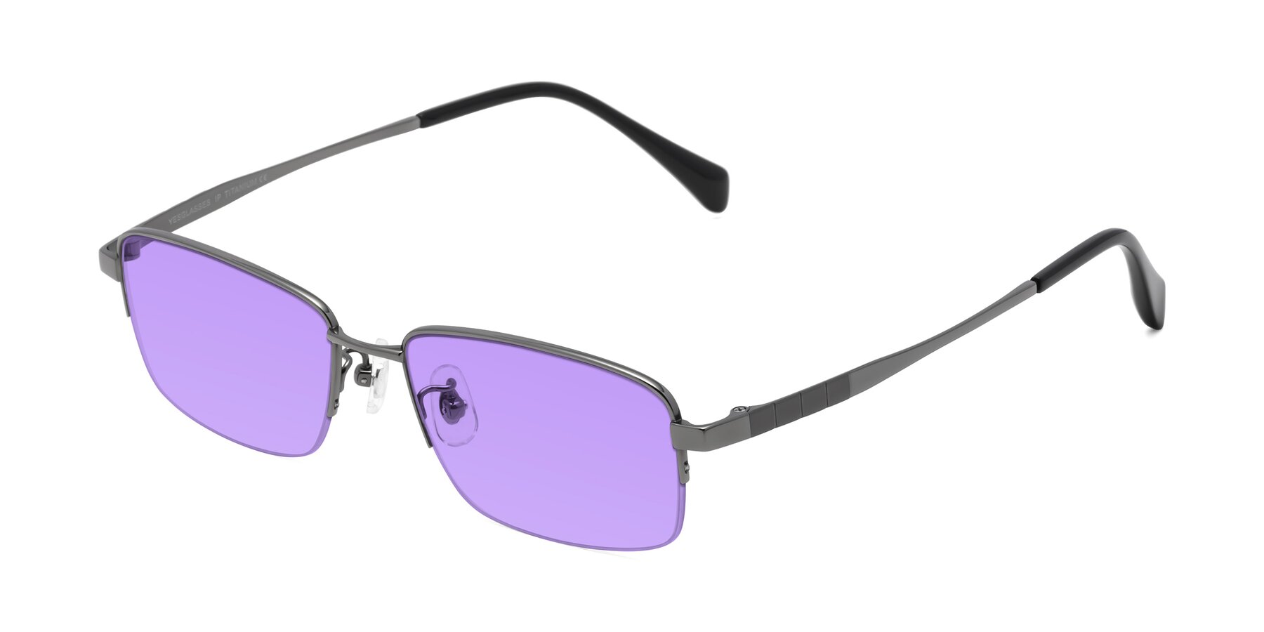 Angle of Profile in Gunmetal with Medium Purple Tinted Lenses