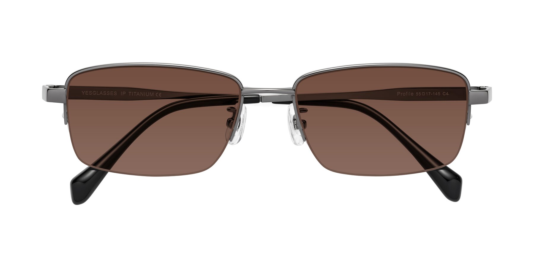 Folded Front of Profile in Gunmetal with Brown Tinted Lenses