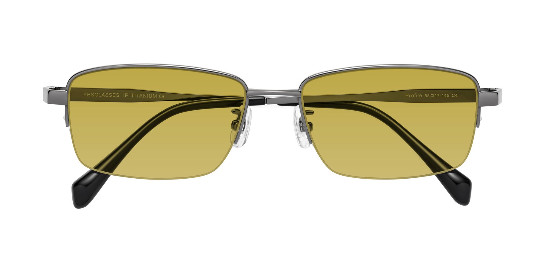 Folded Front of Profile in Gunmetal with Champagne Tinted Lenses