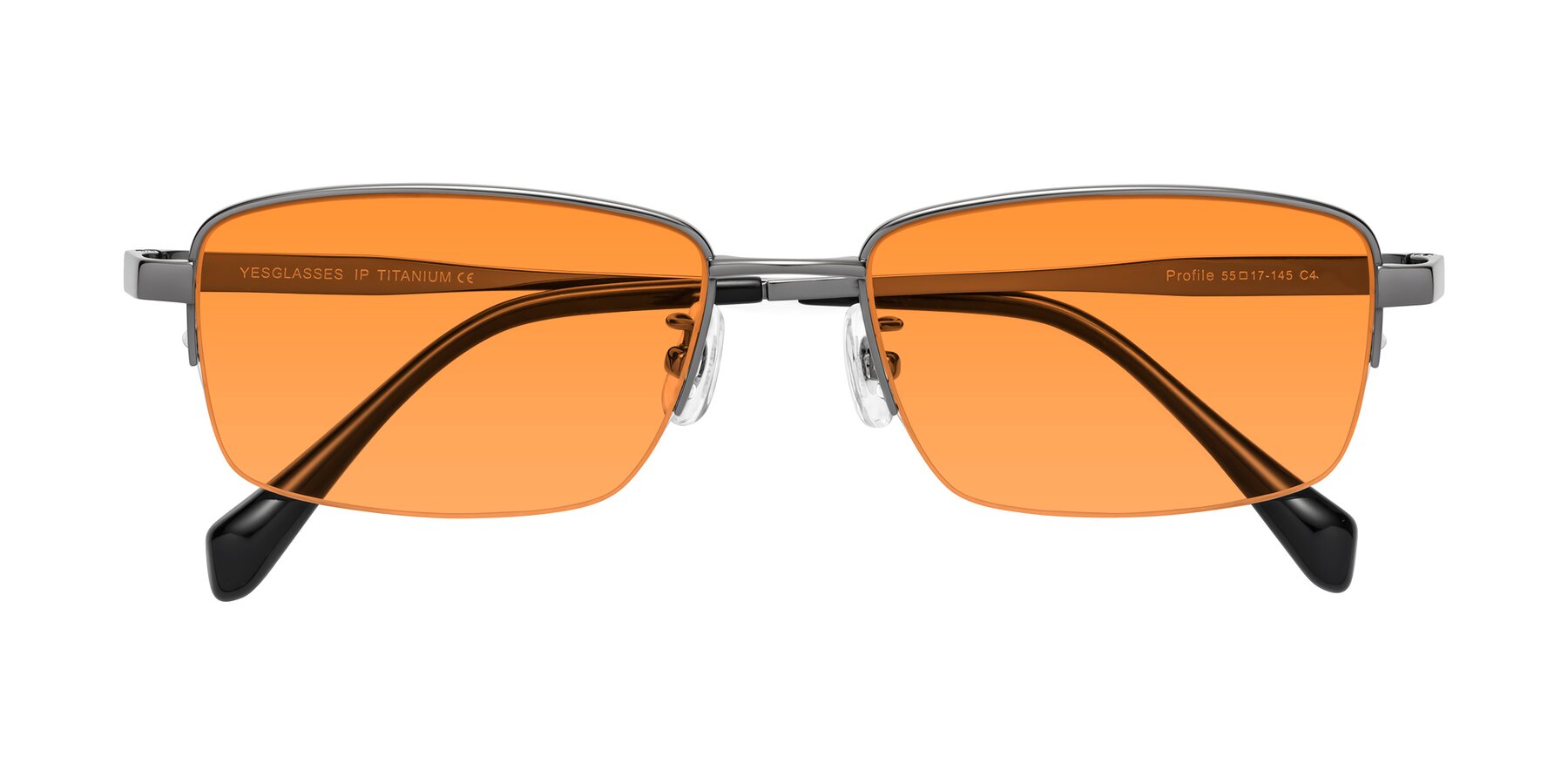 Folded Front of Profile in Gunmetal with Orange Tinted Lenses