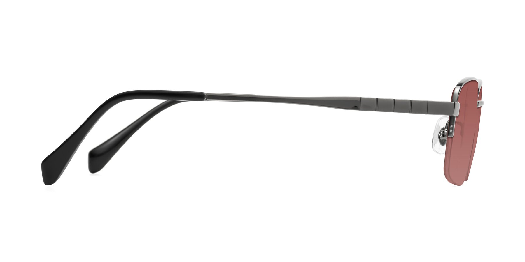 Side of Profile in Gunmetal with Garnet Tinted Lenses