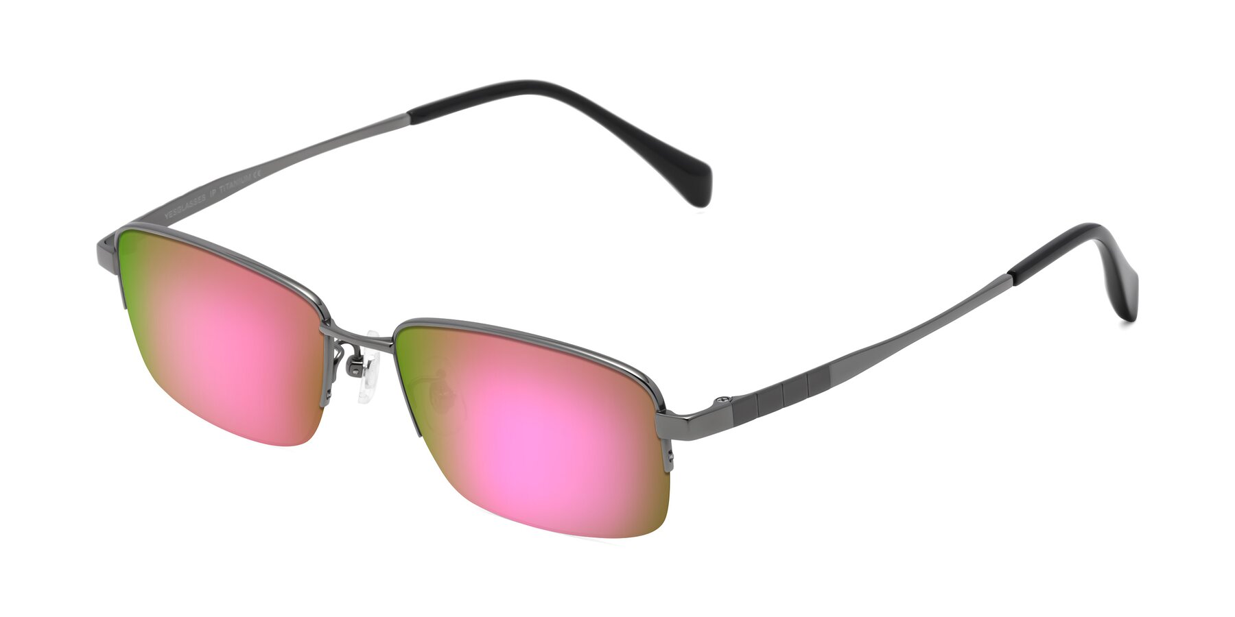 Angle of Profile in Gunmetal with Pink Mirrored Lenses